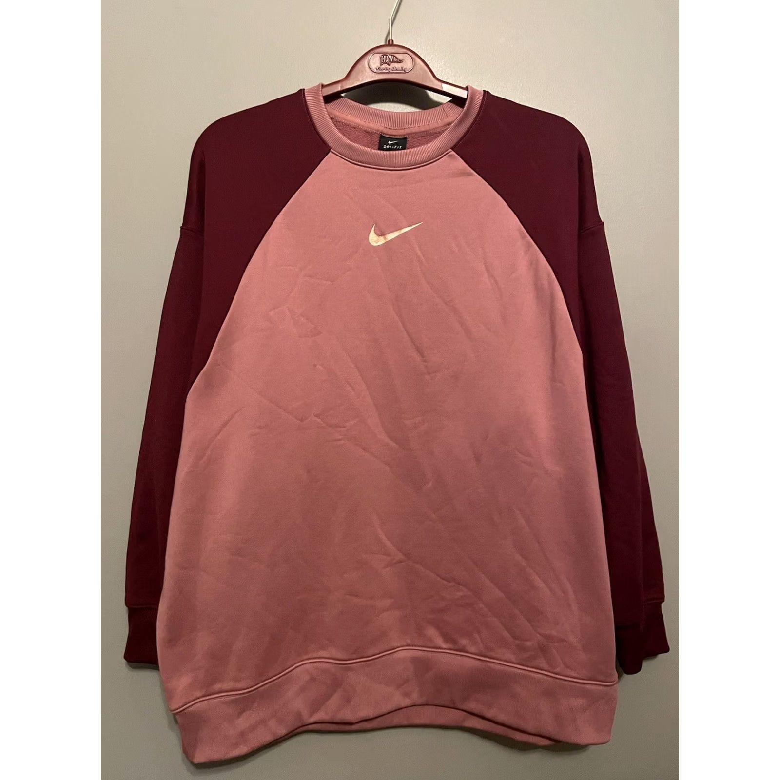 Nike Nike Therma-Fit Sweatshirt Mens XL Pullover Pink Baseball Sleeve E382 Size US XL / EU 56 / 4 - 2 Thumbnail