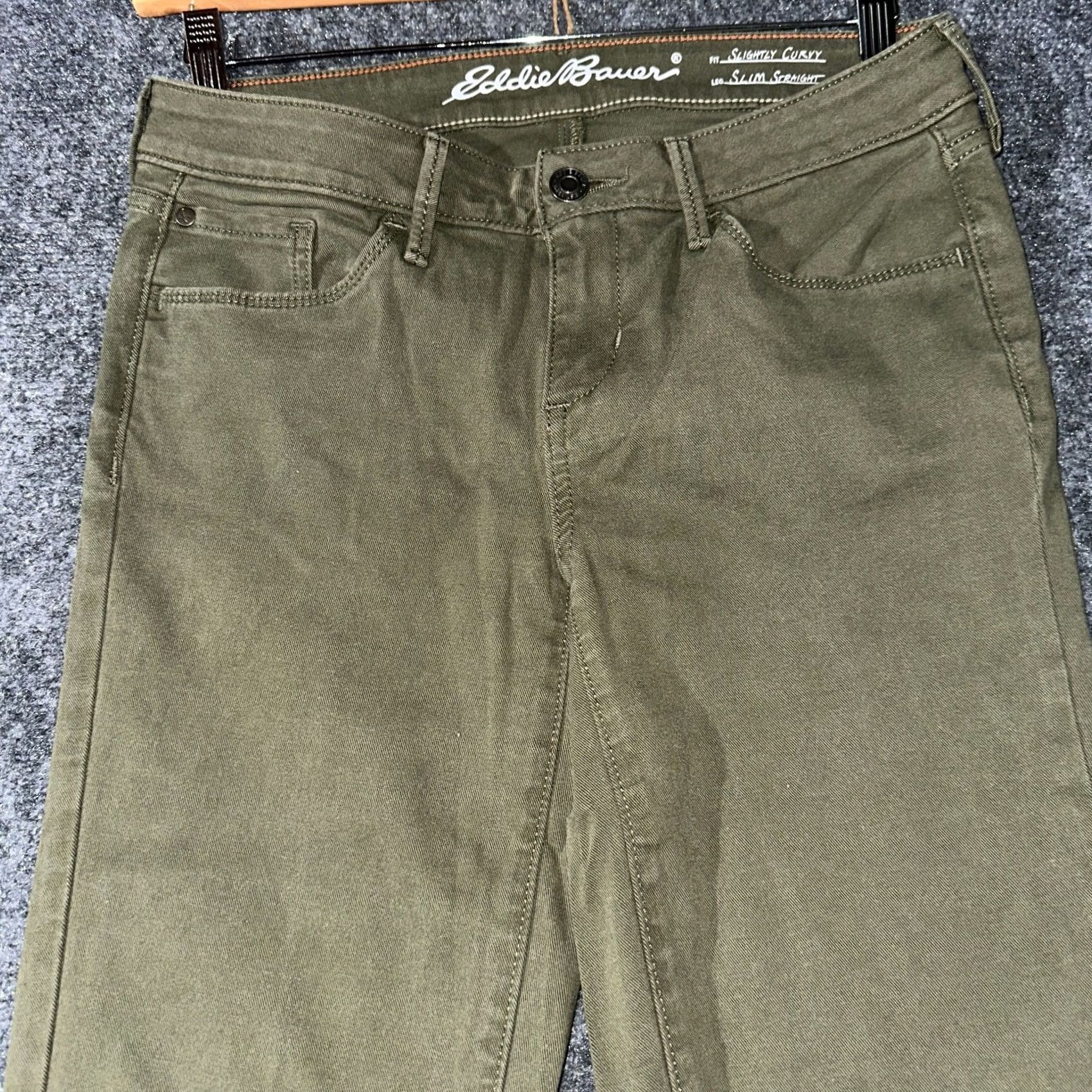 Eddie Bauer Eddie Bauer Pants Womens 8P Petite Green Cotton Stretch Chino Straight Slim Slightly Curvy 27in Inseam Size 30" / US 8 / IT 44 - 3 Thumbnail