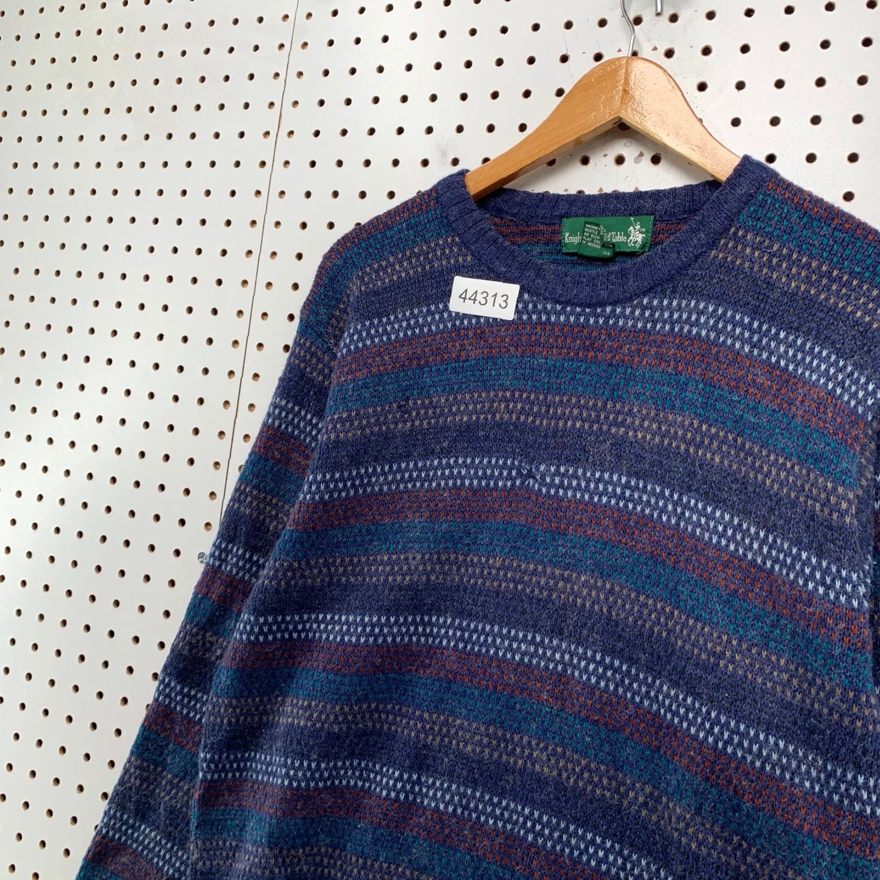 Vintage VINTAGE Knights Sweater Men Large Blue Wool Blend Striped Crewneck Knit Pullover Mens Size US L / EU 52-54 / 3 - 4 Thumbnail
