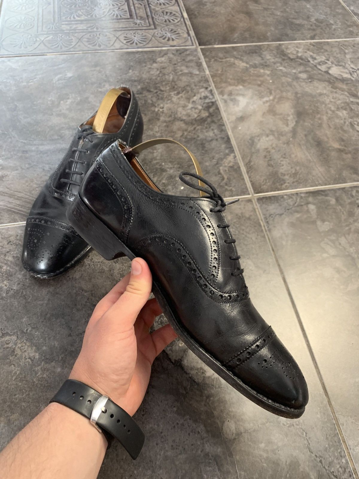 Church's × Vintage Churches Diplomat black leather Oxford brogue shoes Size US 9.5 / EU 42-43 - 9 Thumbnail
