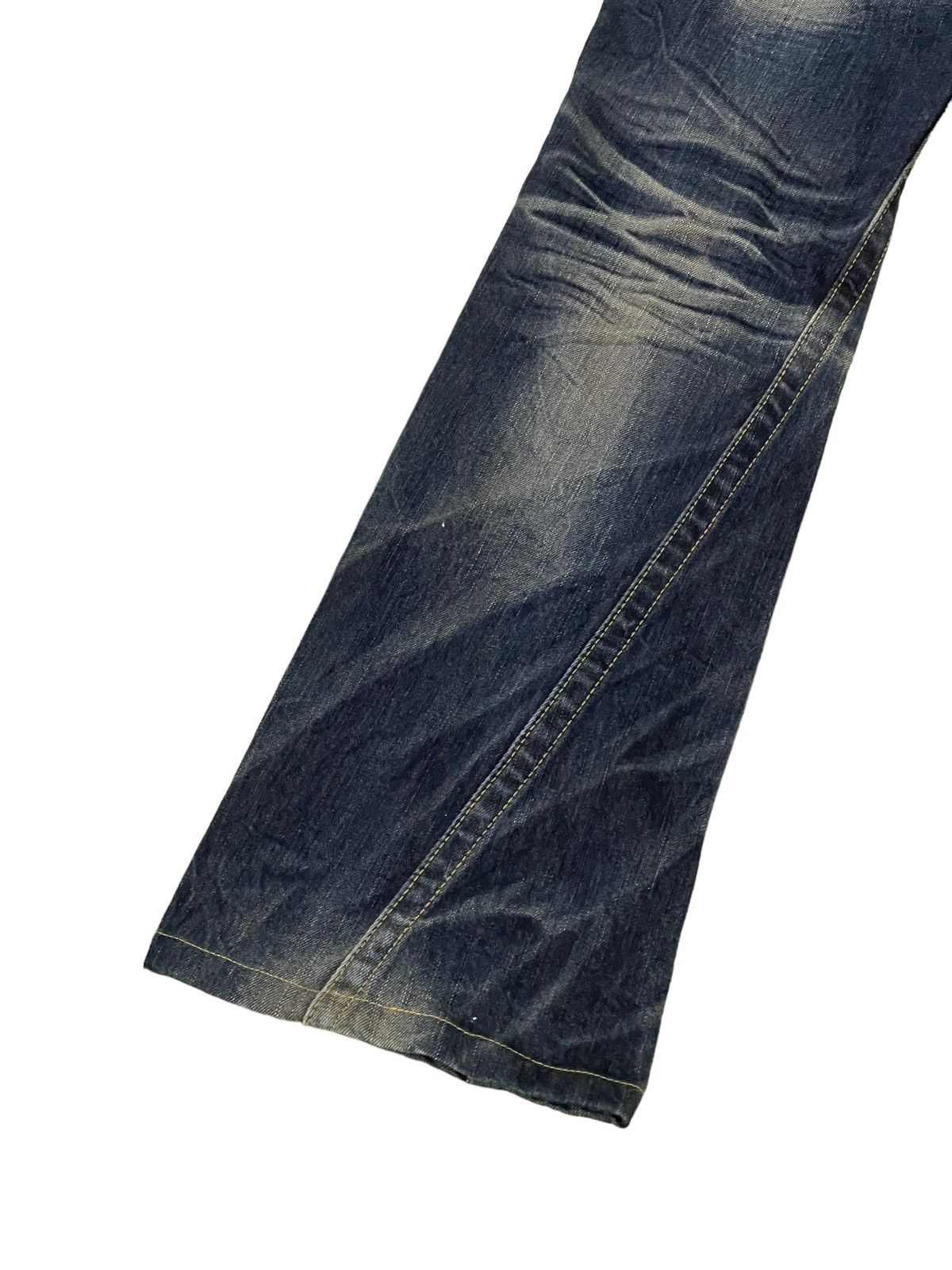 Japanese Brand Flare Jeans Tornado Mart Faded Distress Boot Cut 8🟦8 Size US 29 - 15 Thumbnail