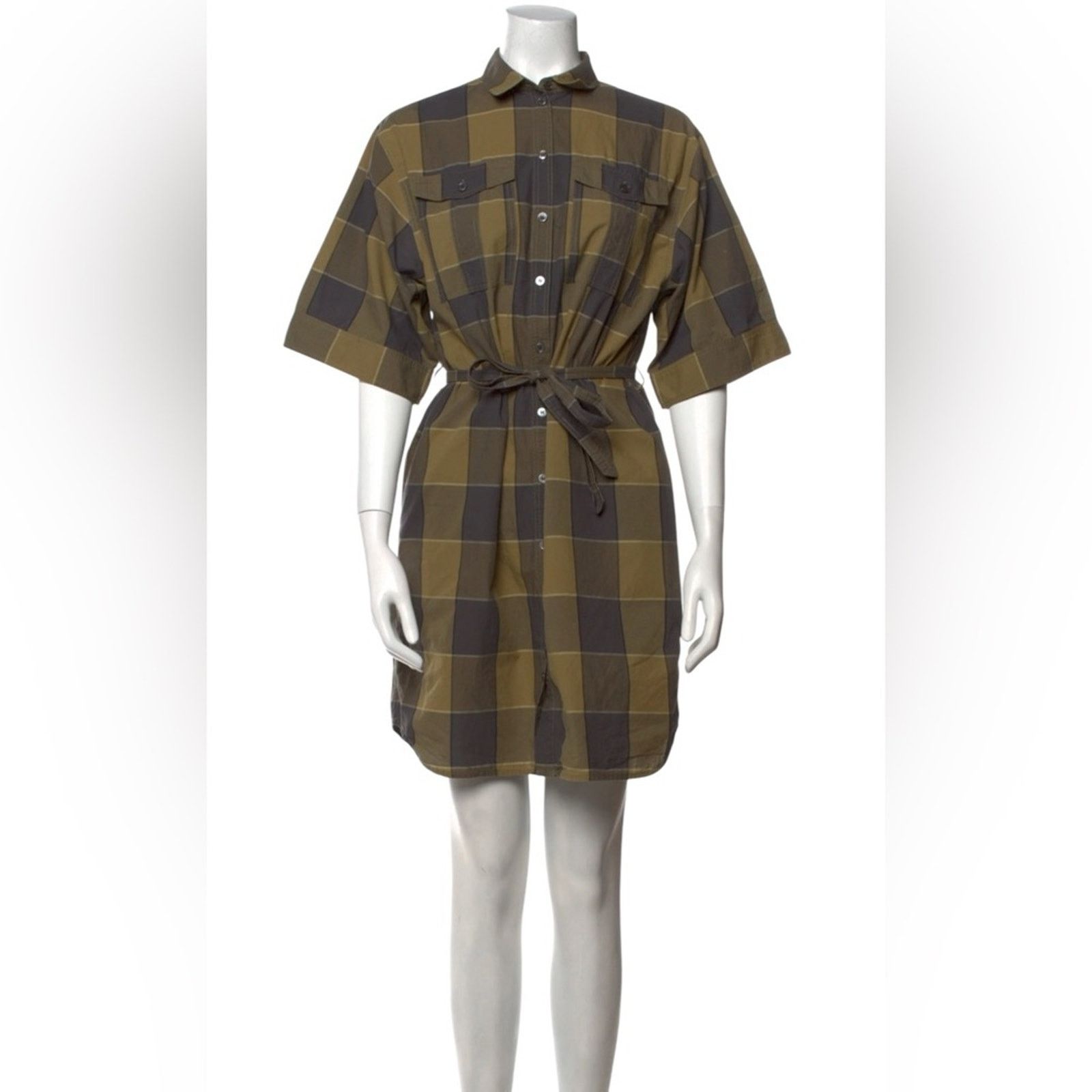 Burberry Burberry Brit Plaid Botton Down Short Sleeve PDress Sz:8 Size M / US 6-8 / IT 42-44 - 1 Thumbnail