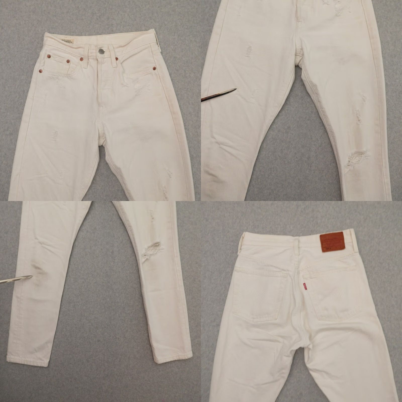 Levi's Levi's Premium 501 Jeans Womens 24 (24X28) White Cotton Denim 90s Size 42" / US 20 - 9 Thumbnail