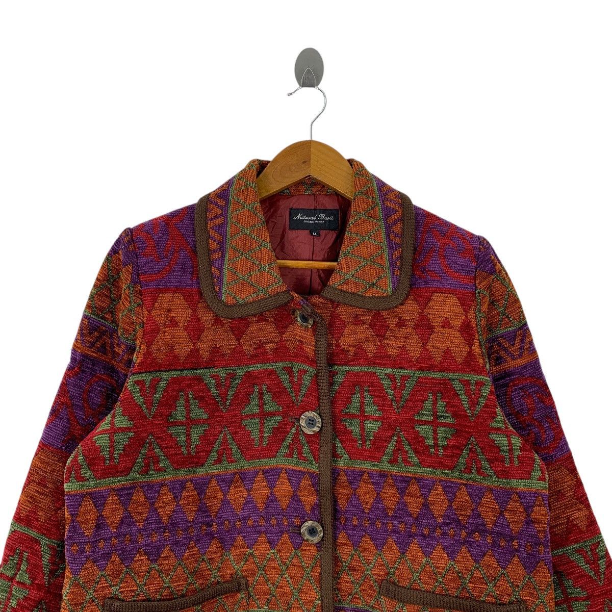 Japanese Brand × Vintage Vintage Natural Basic JAPANESE BRAND Aztec NavajoCoat Jacket Size L / US 10 / IT 46 - 4 Thumbnail