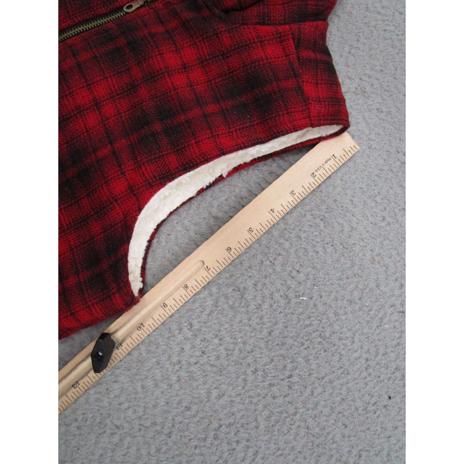 Vintage Maurices Vest Women's Red Buffalo Plaid Zip Up Lined XS Polyester Mid-Length Outdoor Pockets Size XS / US 0-2 / IT 36-38 - 7 Thumbnail