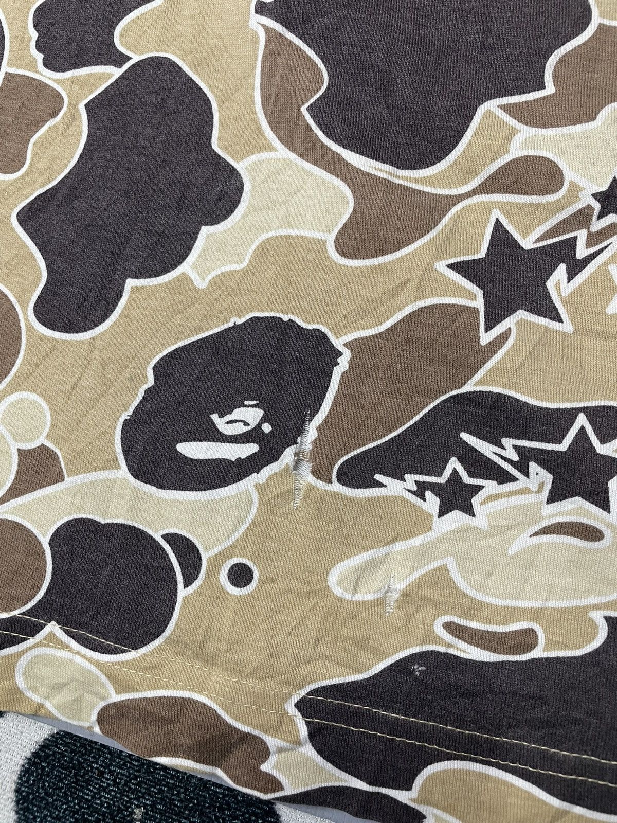 Bape A Bathing Ape (Bape) Psyche Camo distressed tshirt Size US M / EU 48-50 / 2 - 11 Thumbnail