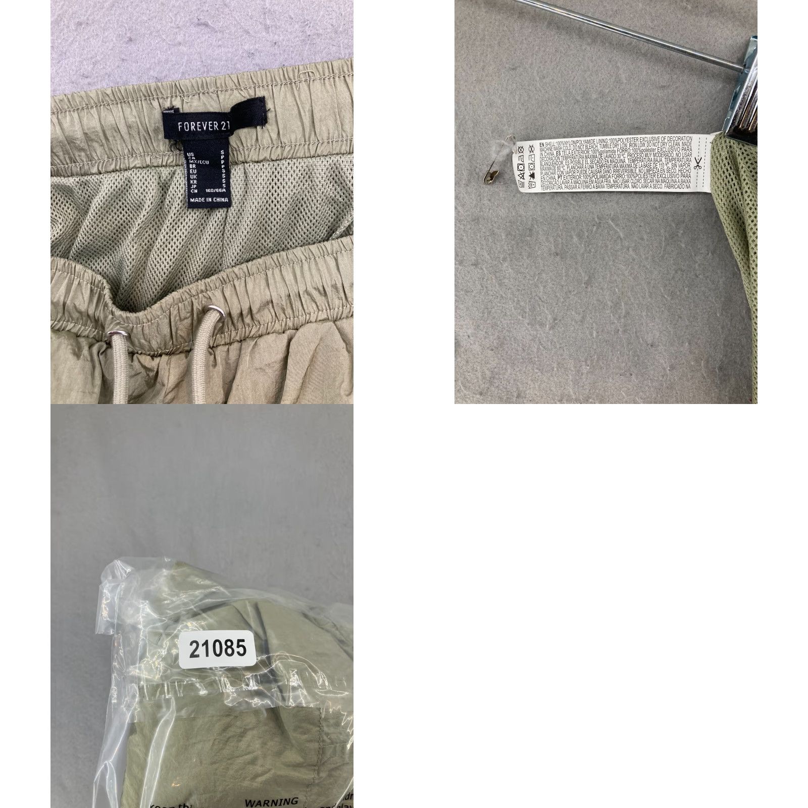 Forever 21 FOREVER 21 Womens Joggers Small Athletic Cargo Adjustable Waist - Green Nylon Slim Tapered Pants, Activewear, 27in Inseam, S Size 28" / US 6 / IT 42 - 8 Thumbnail