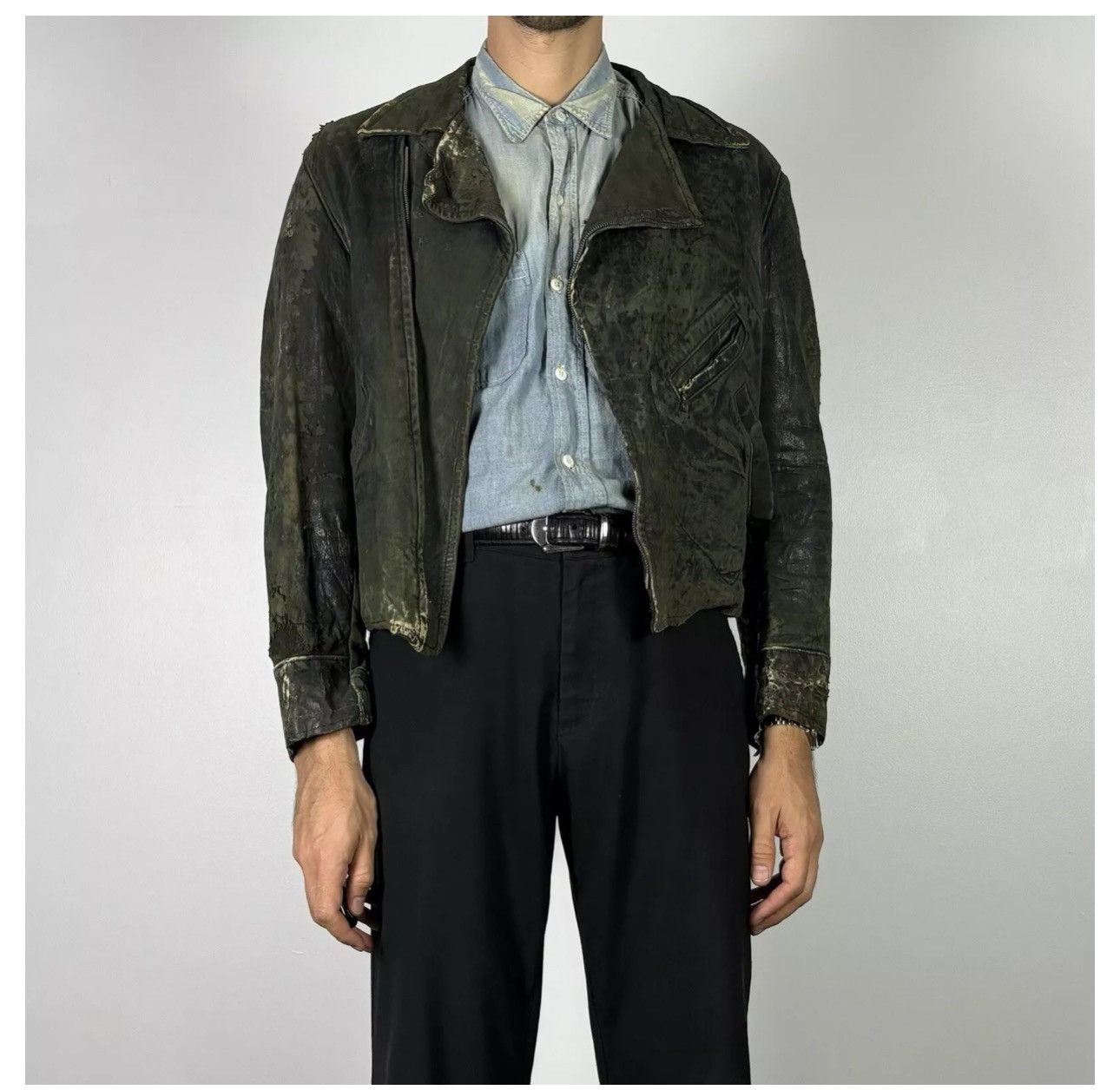 Vintage Vintage 1930’s Leather Moto Jacket - Archival Size US M / EU 48-50 / 2 - 1 Thumbnail