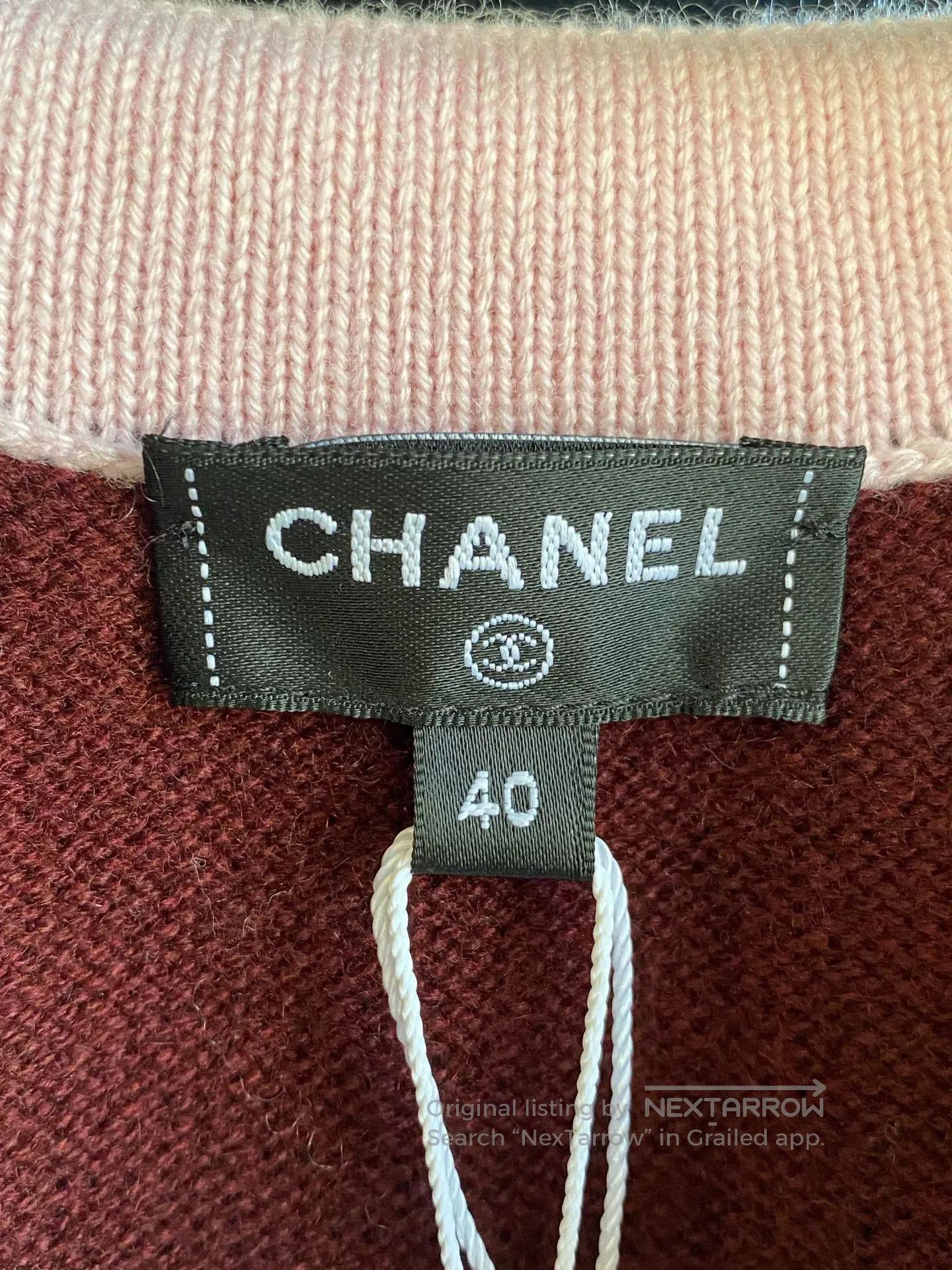 Chanel Chanel 25 Burgundy Knit Cardigan FR40. Size US XL / EU 56 / 4 - 3 Thumbnail