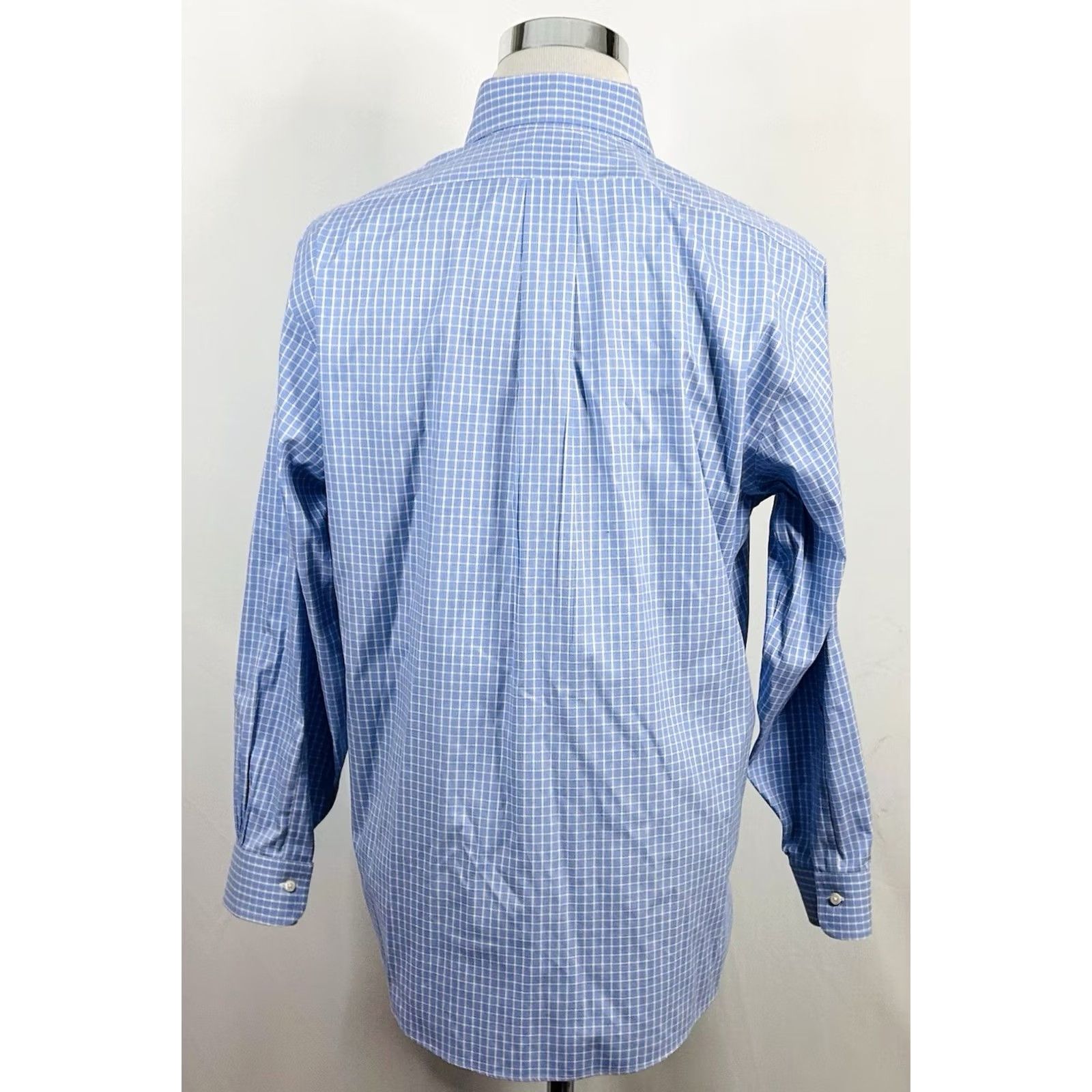 Brooks Brothers Brooks Brothers Shirt Dress Shirt 16.5 33 Regent Non Iron Stretch Blue Plaid Cotton Mens Regular Collar Button-Down Barrel Cuff Size 46R - 5 Thumbnail