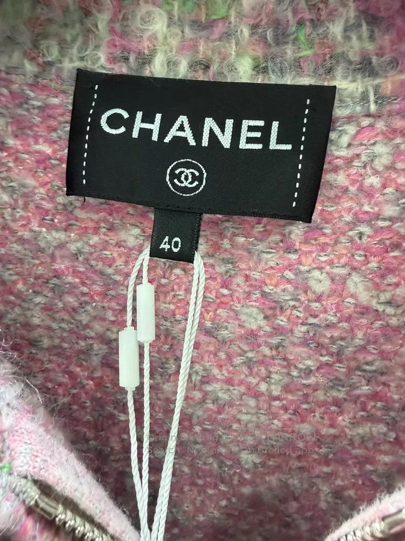 Chanel Chanel Pink and gray colour-blocked wool jacket Size S / US 4 / IT 40 - 4 Thumbnail