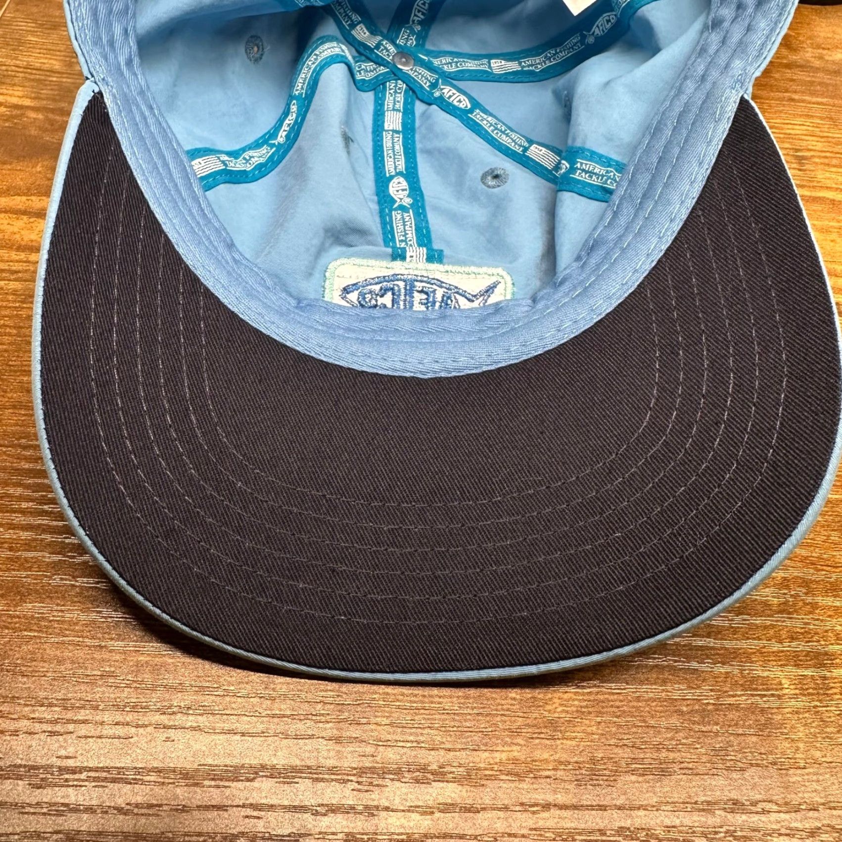 CO AFTCO Baseball Cap Nylon Blue Adjustable Logo Patch Men Hat Cap Size ONE SIZE - 5 Thumbnail