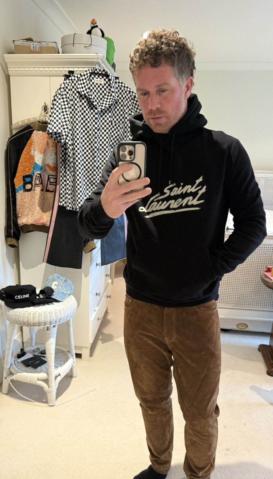 Saint Laurent Paris $1150 🤑 Saint Laurent 50’s signature logo hoodie black L Size US L / EU 52-54 / 3 - 3 Thumbnail