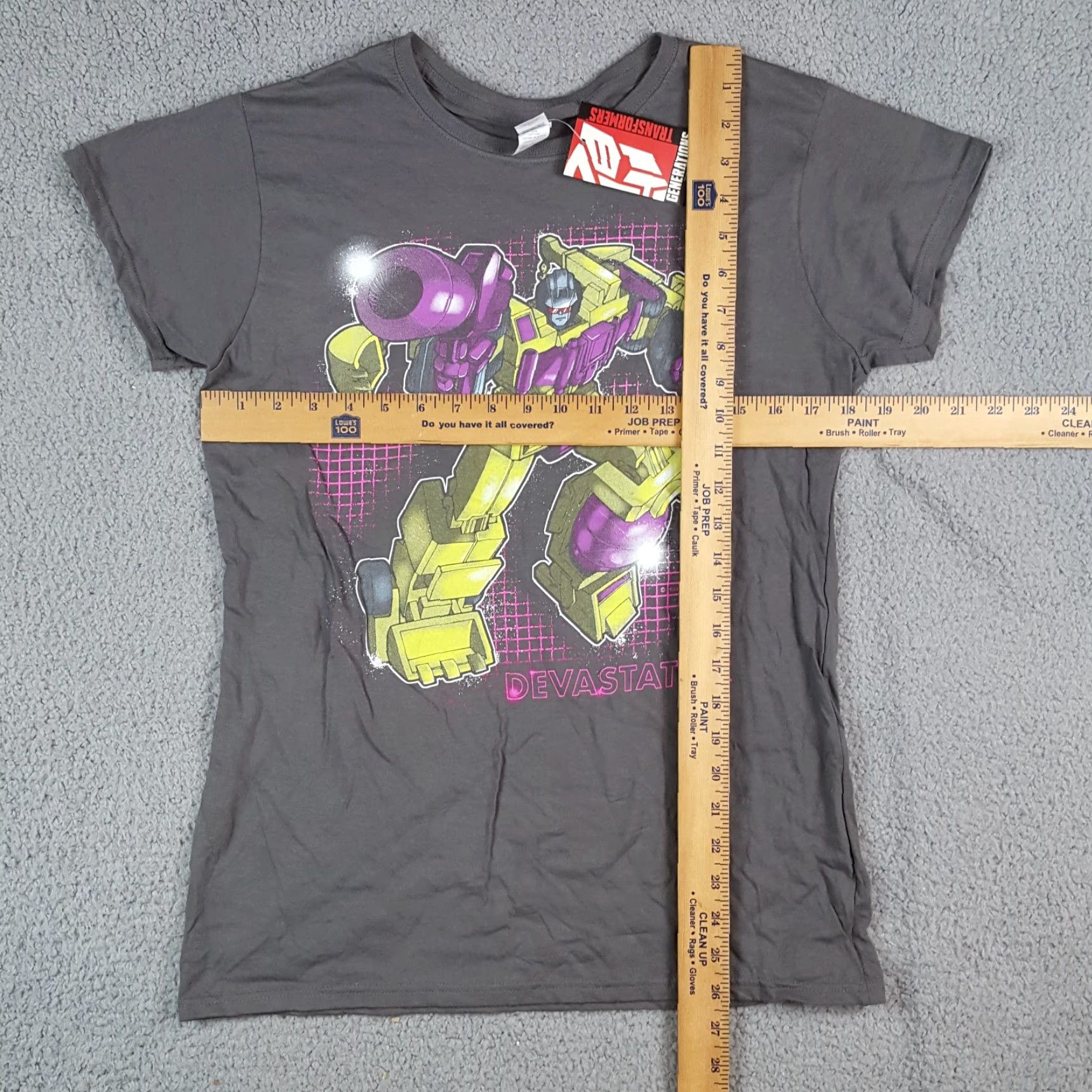 Gildan VINTAGE T Shirt Women’s XL Casual Short Sleeve Crew Neck Gray 90s Transformers Cartoon Devastator Gildan Retro Size XL / US 12-14 / IT 48-50 - 6 Thumbnail