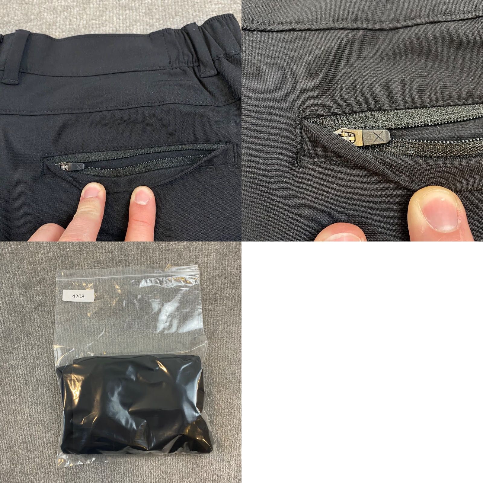 UES Clothing Cuts Clothing AO Pants Mens Large Slim Fit Black 32x27.5 Jogger Slim Tapered 5-Pocket Zipper Logo Embroidered L1085 Size US 33 - 9 Thumbnail