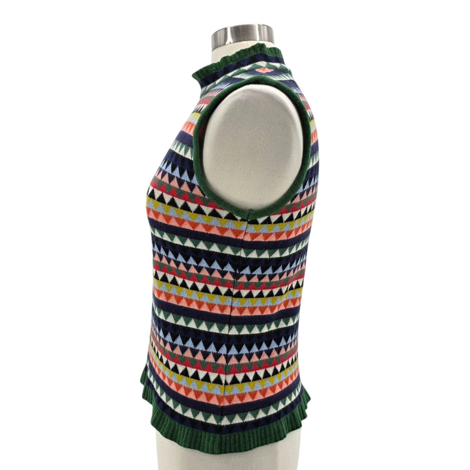 Anthropologie Aldomartins Womens Medium Sweater Tank Wool Blend Triangular Size M / US 6-8 / IT 42-44 - 3 Thumbnail