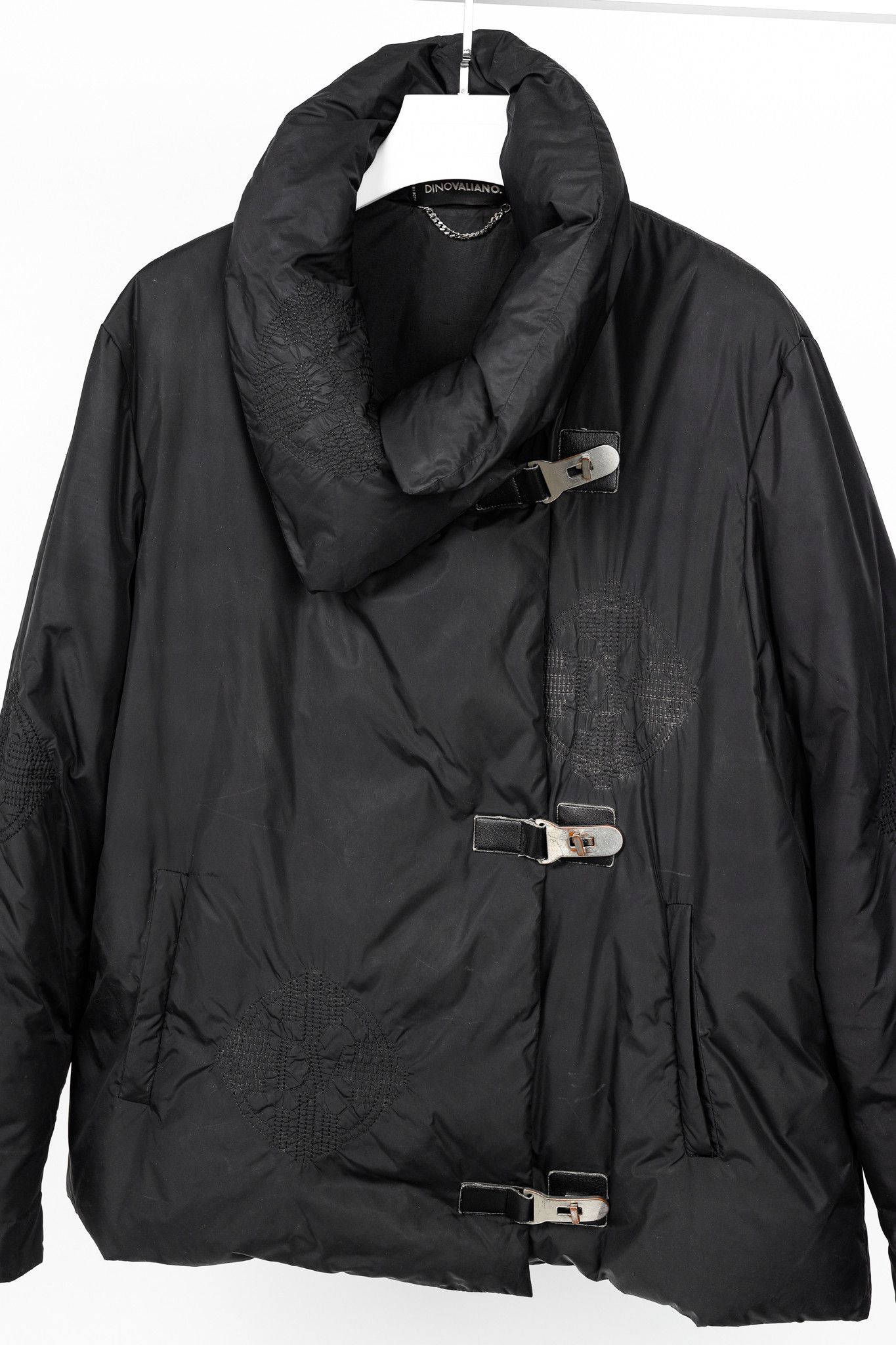 Other Dino Valiano Black Quilted-Medallion Down Jacket Size XL / US 12-14 / IT 48-50 - 3 Thumbnail