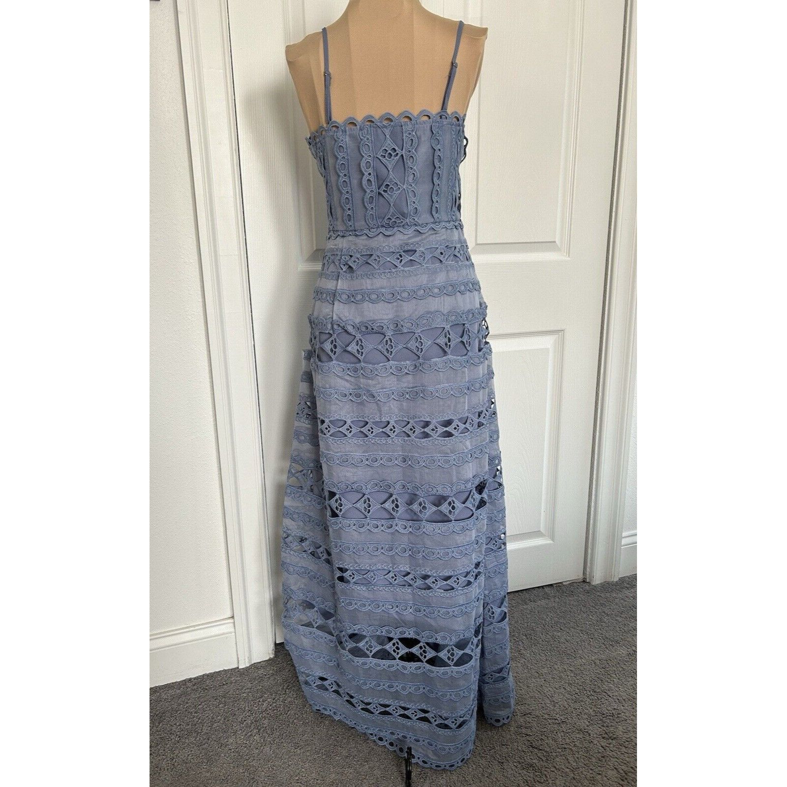 Other Endless Rose Combination Lace Spaghetti Strap Midi Dress Blu Size L / US 10 / IT 46 - 4 Thumbnail