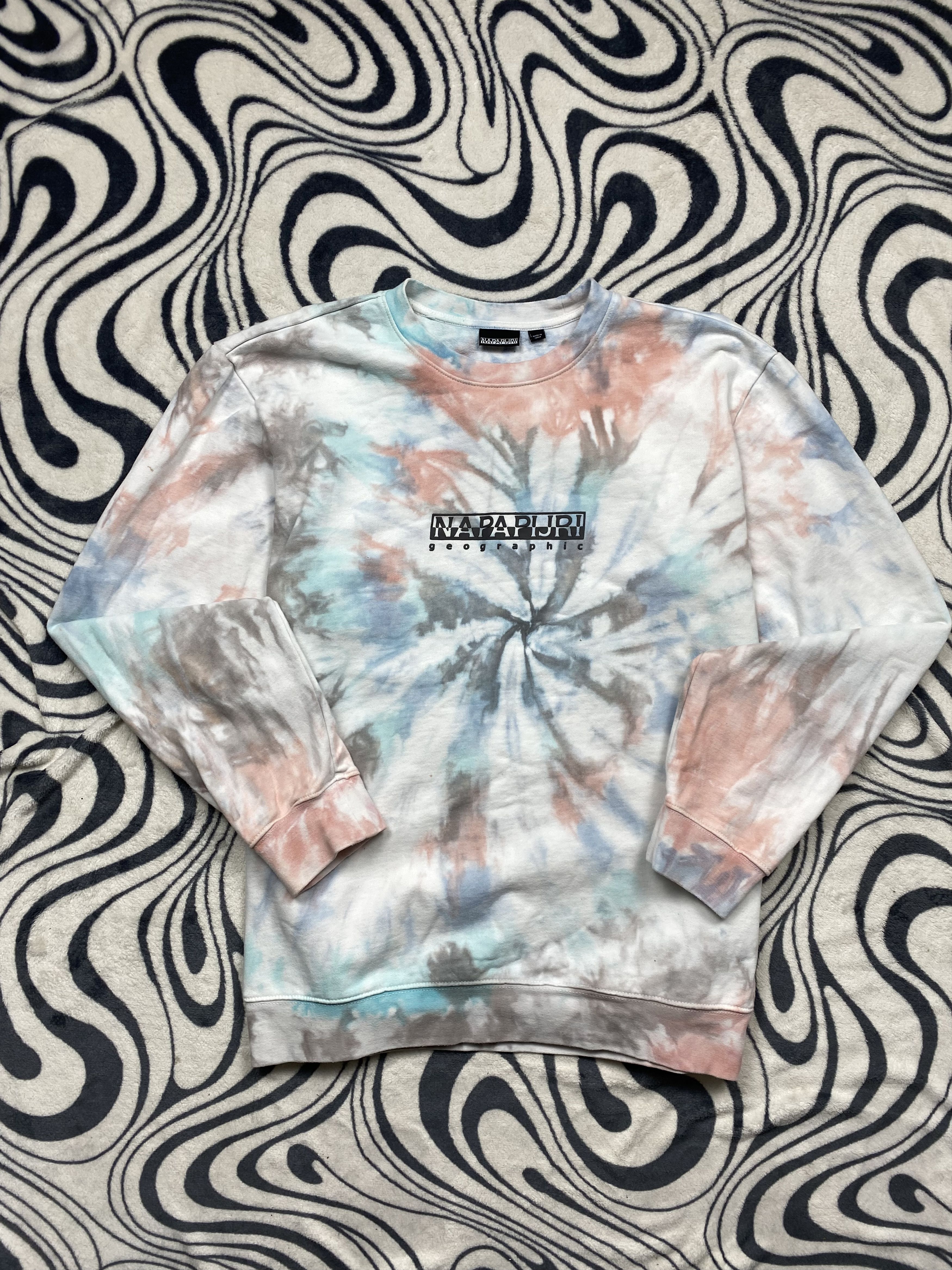 Napapijri Napapijri Vintage Mens Tye Dye Sweatshirt Y2K Size US XL / EU 56 / 4 - 1 Thumbnail