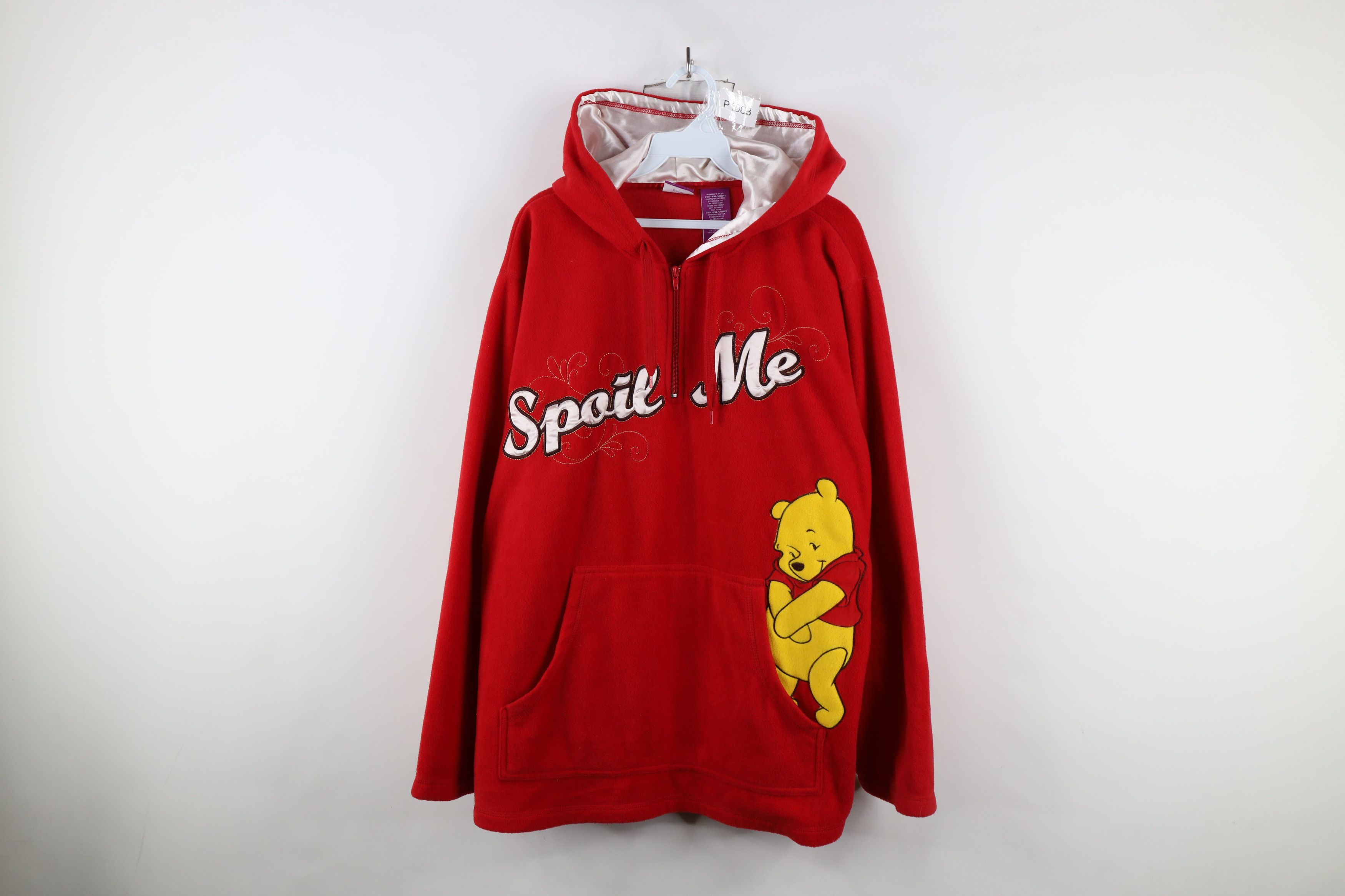 Vintage 90s Disney Winnie the Pooh Half Zip Fleece Hoodie