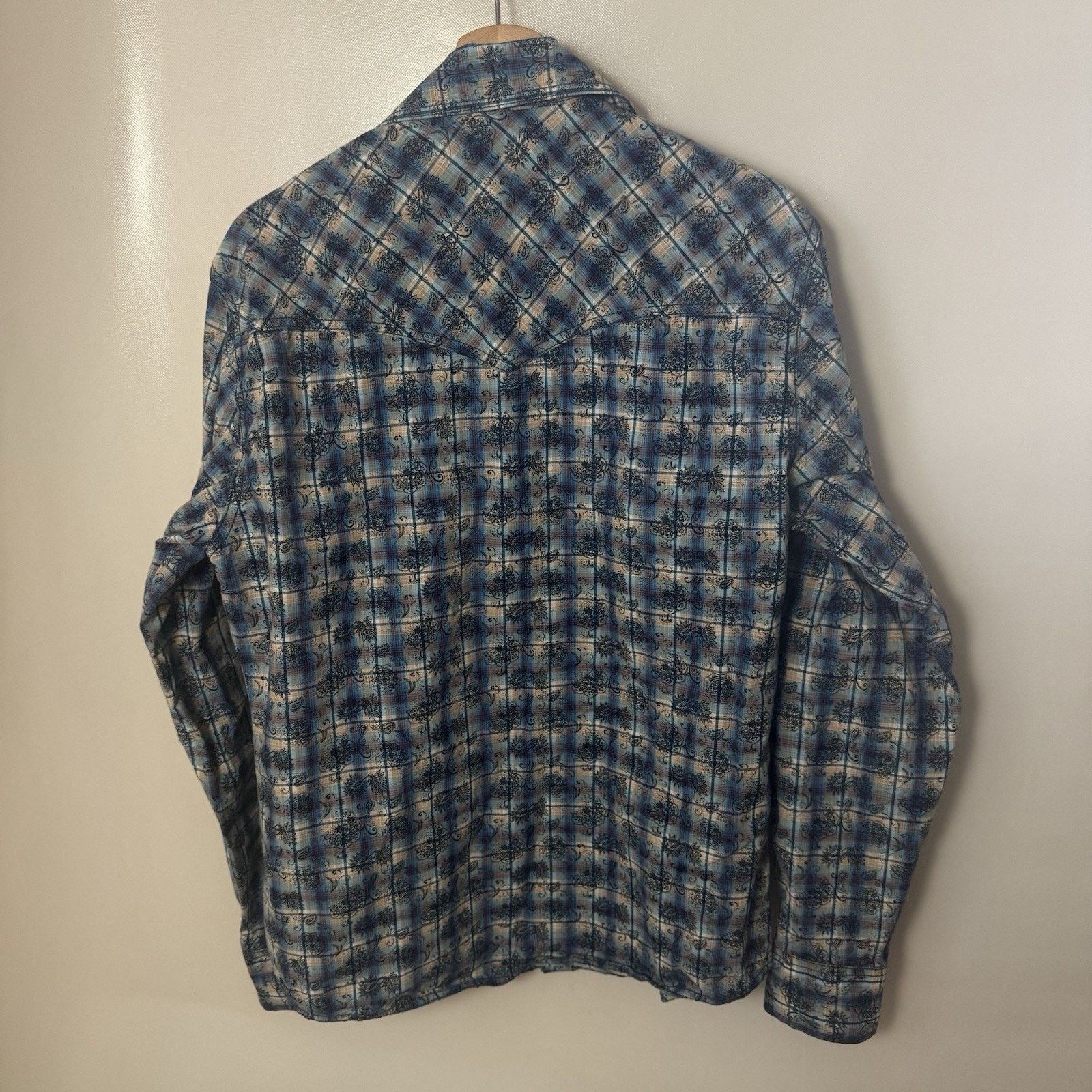 Wrangler Wrangler Retro Floral Plaid Western Shirt Blue Pearl Snap Size US M / EU 48-50 / 2 - 3 Thumbnail