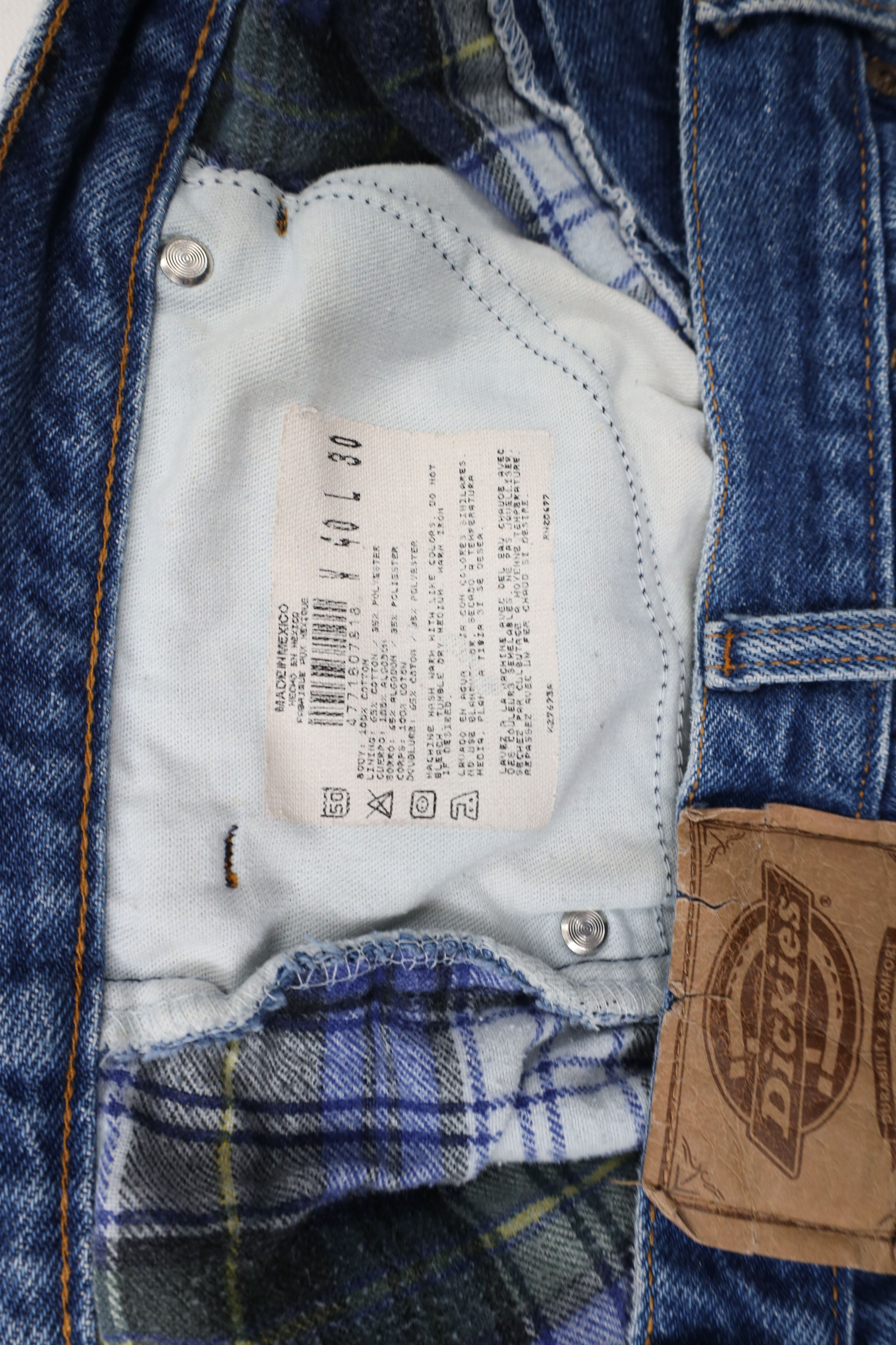 Dickies × Vintage Vintage 90s Dickies Flannel Lined Wide Leg Denim Jeans Size US 40 / EU 56 - 9 Thumbnail