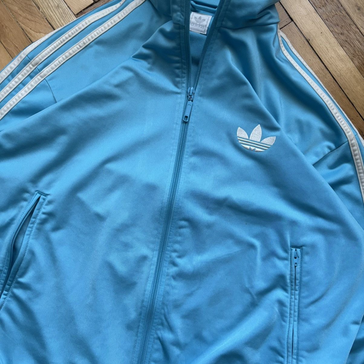 Adidas Vintage 00’s Y2K Adidas Track Jacket Light blue Size US L / EU 52-54 / 3 - 3 Thumbnail