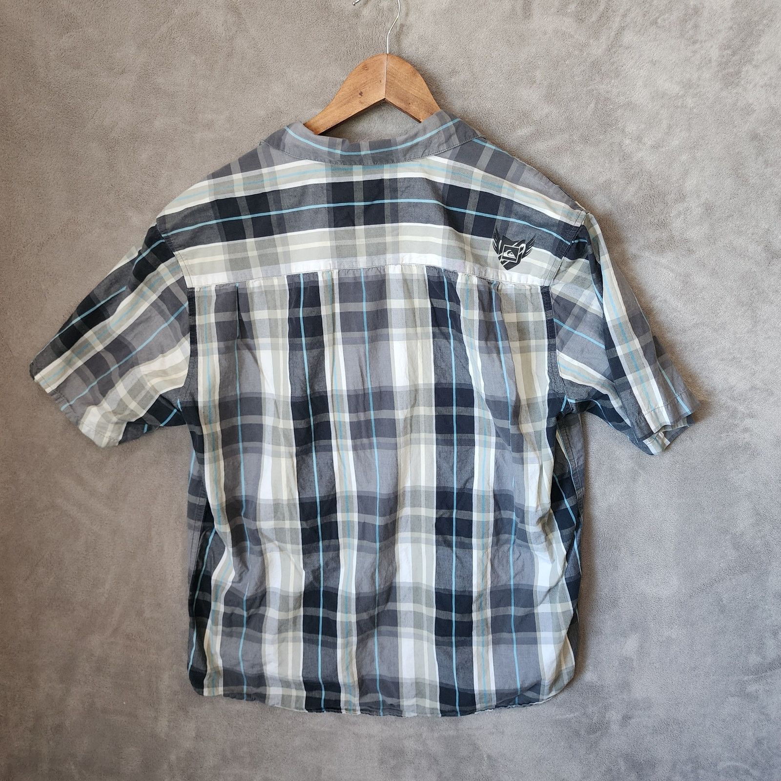 Quiksilver Quiksilver Men's Large Plaid Shirt Black White Blue Size US L / EU 52-54 / 3 - 2 Thumbnail