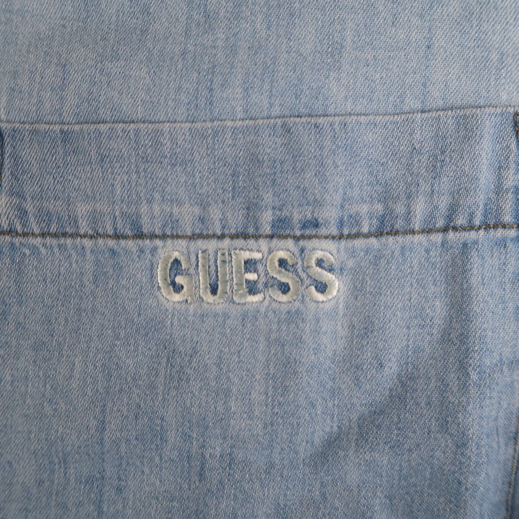 Guess VINTAGE Guess By Georges Marciano Button-Up Denim Embroidered 90s Size 2 Large Blue Unisex Adults Mens Womens (adjust to end gender if applicable) Size XS / US 0-2 / IT 36-38 - 3 Thumbnail