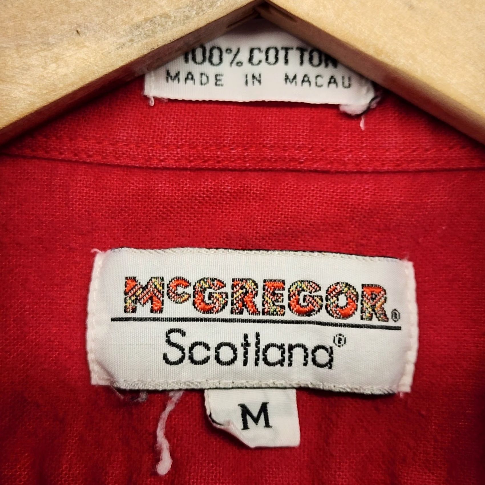 McGregor VINTAGE McGregor Scotland Men Shirt Long Sleeve Button-Up Chamois Flannel Red Medium Size US M / EU 48-50 / 2 - 3 Thumbnail