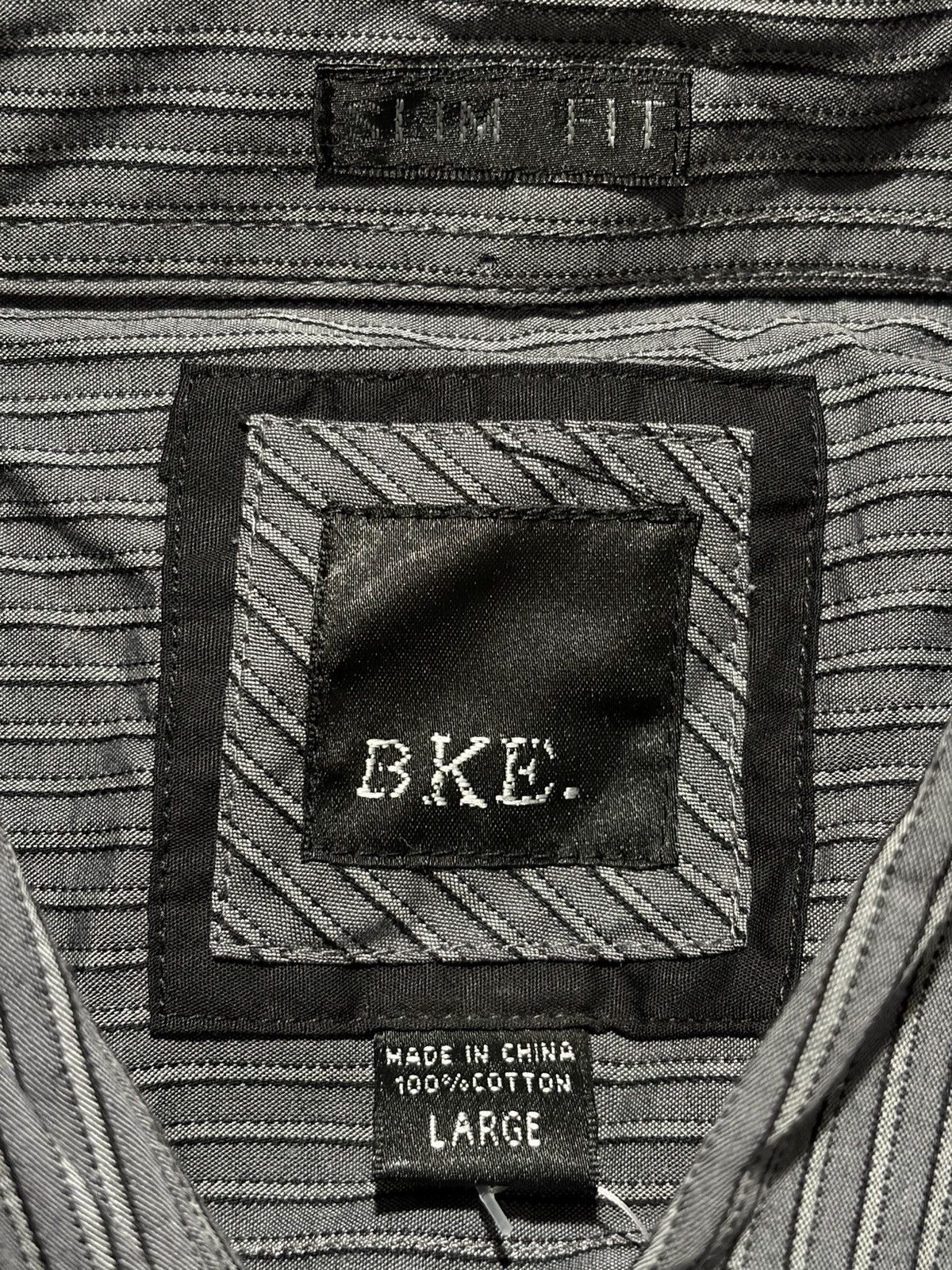 BKE BKE Men's Slim Fit Striped Button Down Shirt Y2K Goth Punk Size US L / EU 52-54 / 3 - 8 Thumbnail