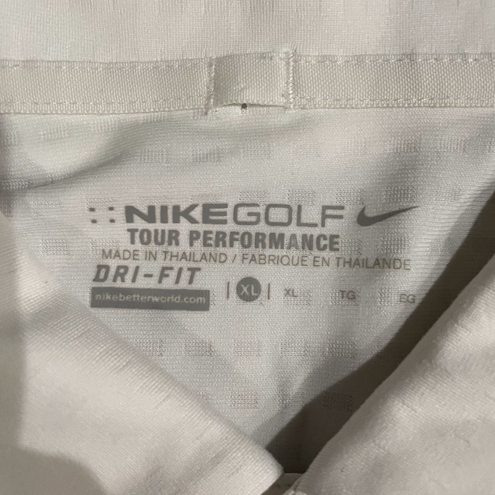 Nike Nike Golf Tour Performance Dri-Fit polo shirt Mens XL White Size US XL / EU 56 / 4 - 4 Thumbnail
