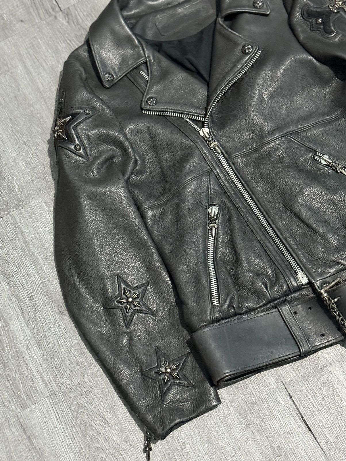 Chrome Hearts RARE 1 of 1 Vintage Chrome Hearts Leather Cross Star Jacket Size US M / EU 48-50 / 2 - 4 Thumbnail