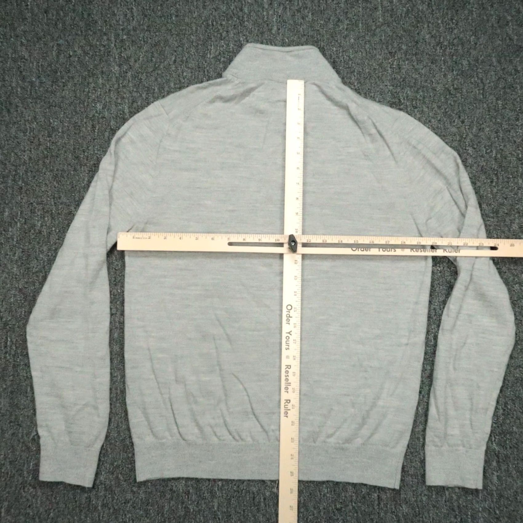 Reiss Reiss Sweater Mens XL Gray Merino Wool Pullover Long Sleeve Quarter Zip Jumper Size US XL / EU 56 / 4 - 4 Thumbnail