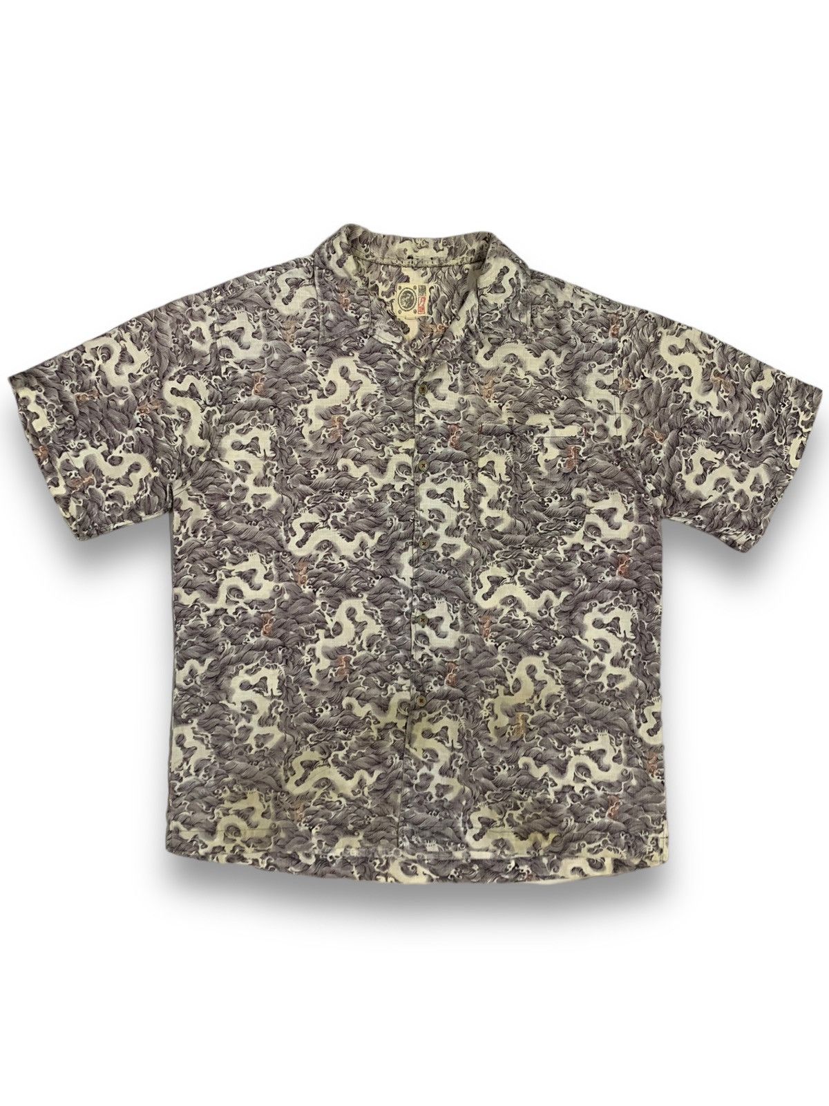 Yohji Yamamoto Vintage Japanese Brand All Over Graphics Dragon Art Shirts Size US L / EU 52-54 / 3 - 1 Thumbnail