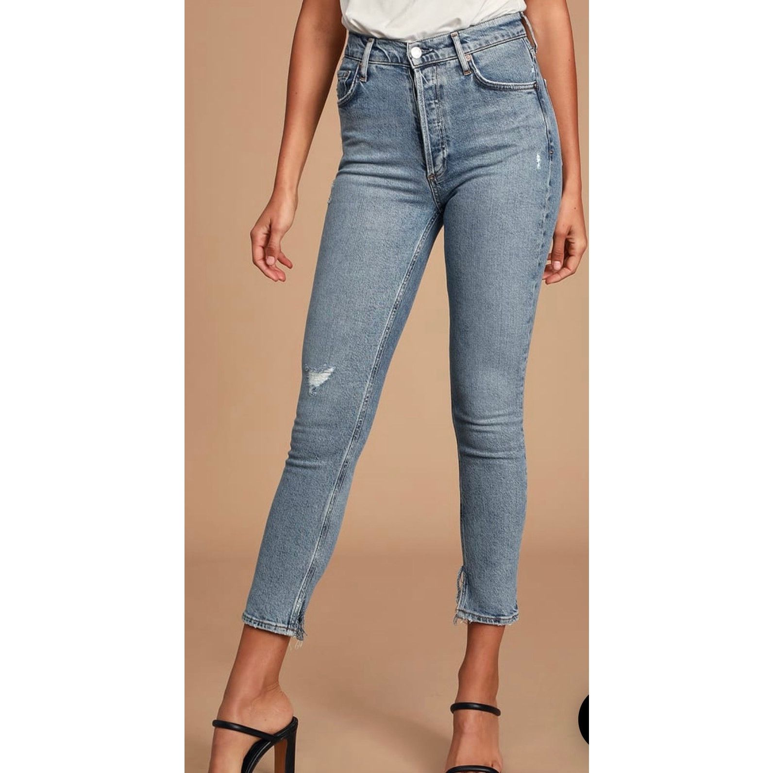 Agolde Agolde- Nico / High Rise Light Blue Slim Leg Jeans/ size 27 Size 27" / US 4 / IT 40 - 5 Thumbnail