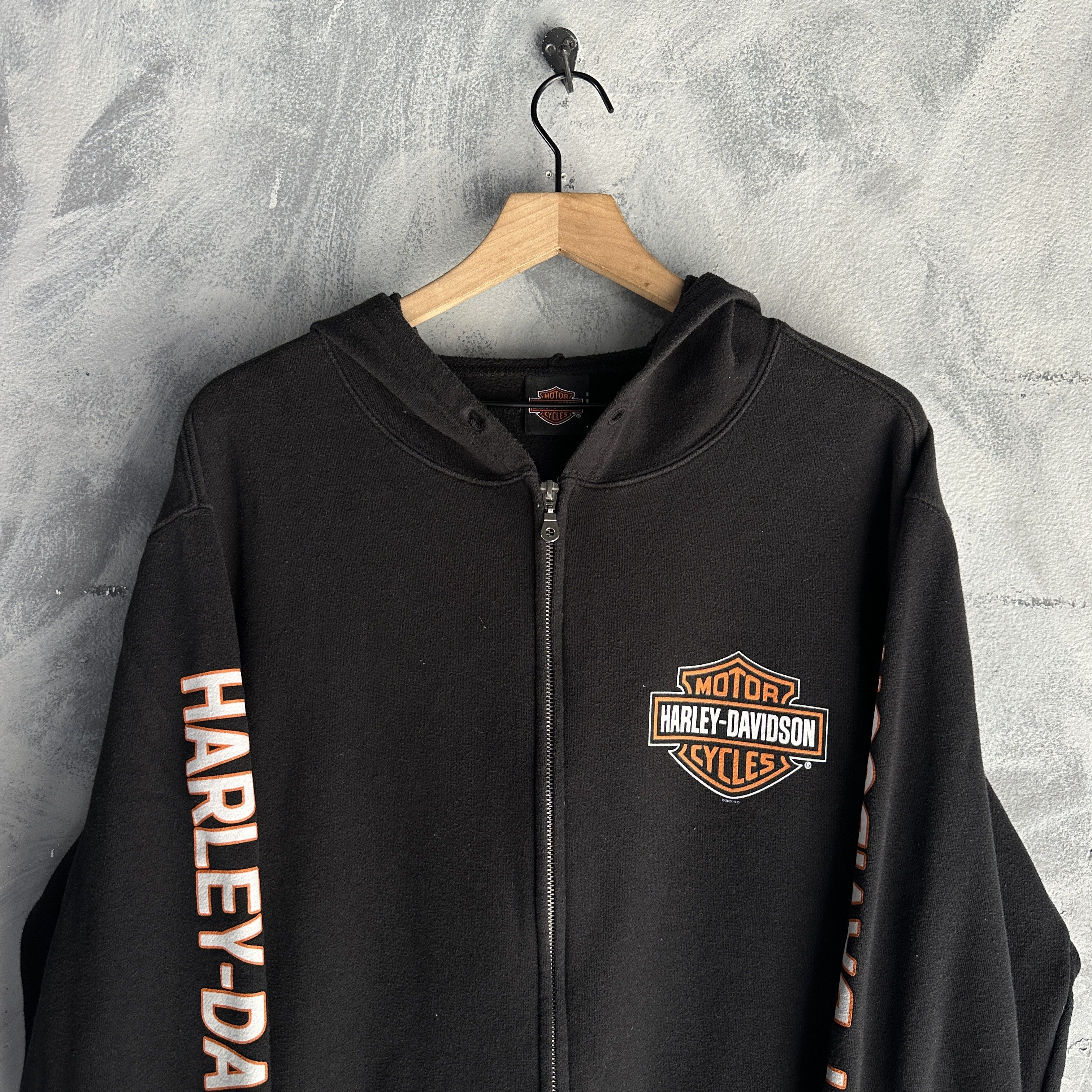Harley Davidson Vtg Harley Davidson Zip Up Hoodie Mens Sleeve Hits Spell Out Size US L / EU 52-54 / 3 - 2 Thumbnail