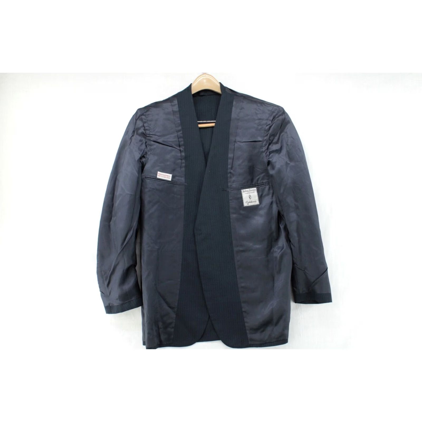 Vintage VINTAGE Hickey Freeman 2 Piece Suit Mens 42L Blue Pinstriped Single Breasted Luxury Union Made Size 42R - 7 Thumbnail