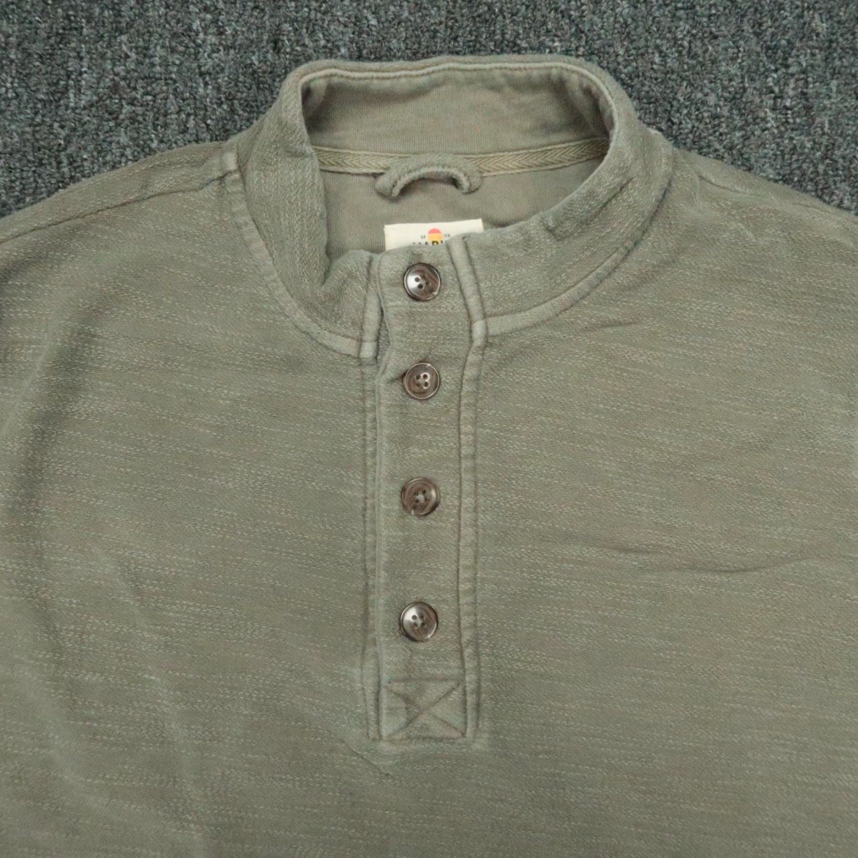 Marine Layer Marine Layer Shirt Men Medium Textured Mock Neck Long Sleeve Sweater Green Cotton Knit Pullover All Seasons Breathable Lightweight Size US M / EU 48-50 / 2 - 2 Thumbnail