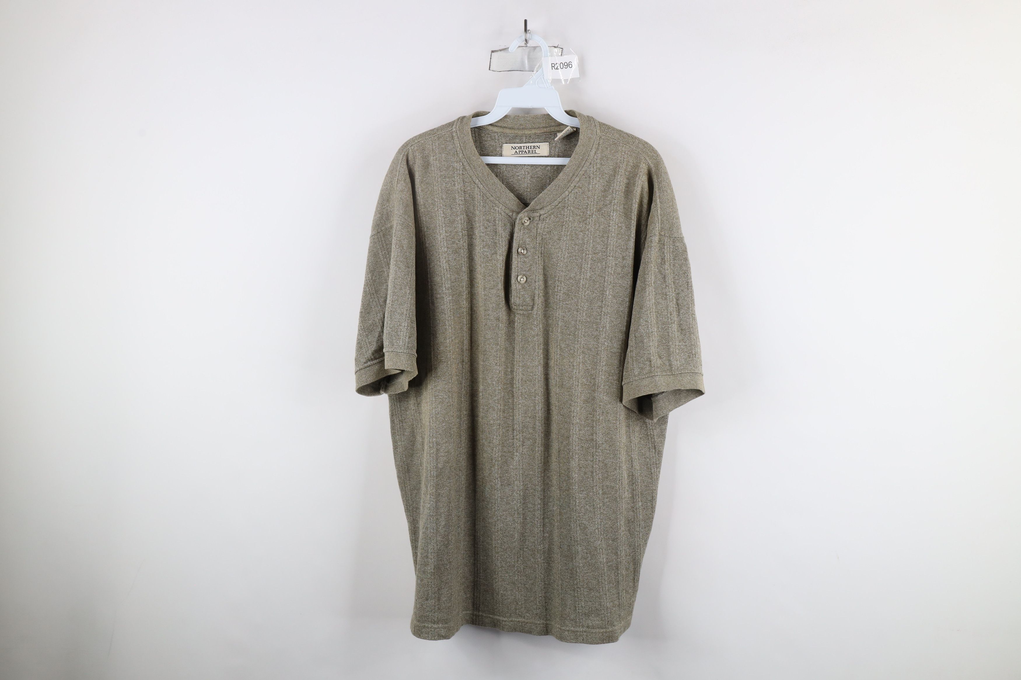 Vintage Vintage 90s Streetwear Knit Henley T-Shirt Heather Green Size US L / EU 52-54 / 3 - 1 Thumbnail