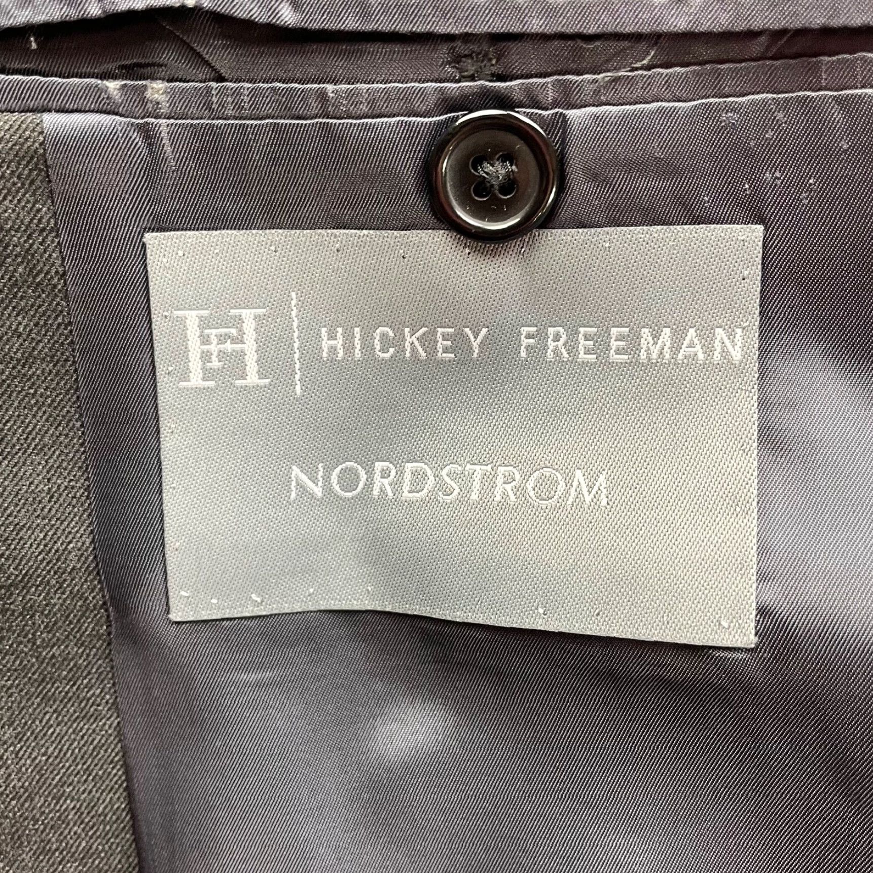 Hickey Freeman x Loro Piana Blazer Madison 100% Wool Gray 42R Two-Button Single-Breasted Notch Lapel Mens Jacket