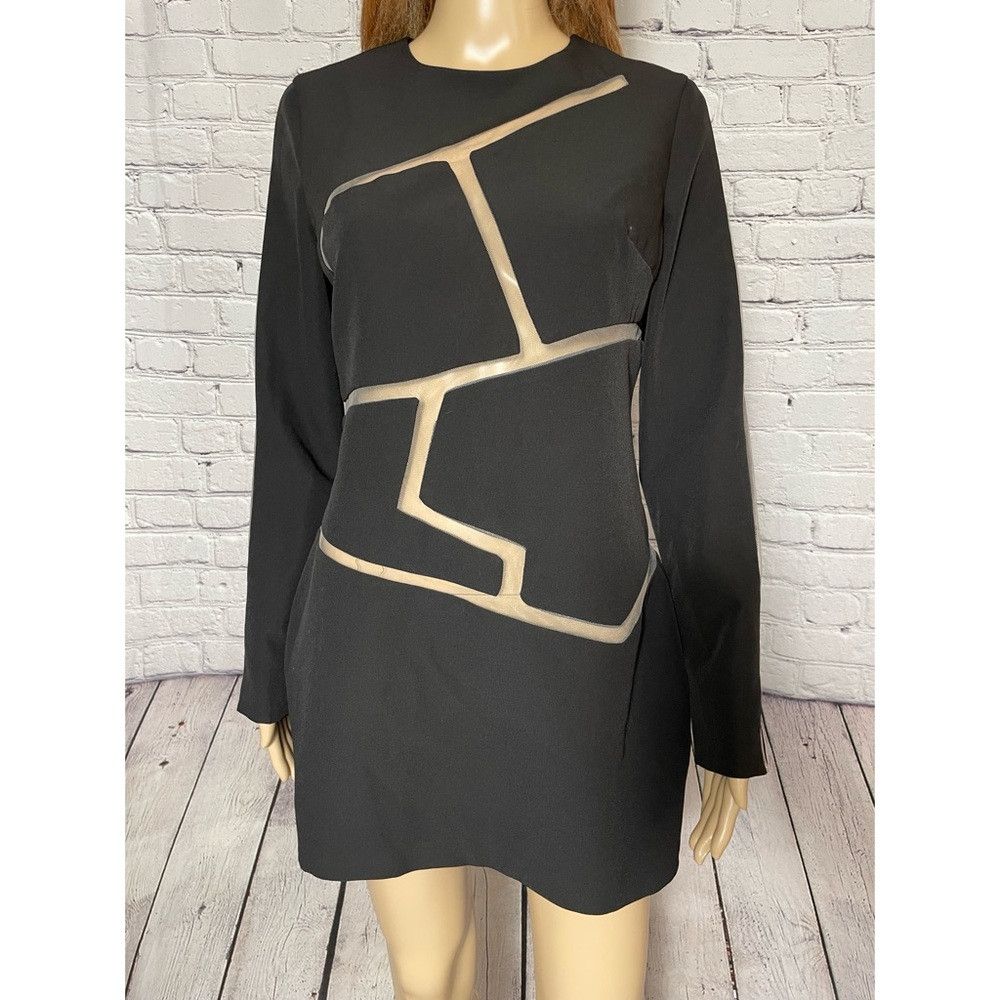 House of CB Caribe Black Long Sleeve Mini Dress Size L - ilac.rochib.com
