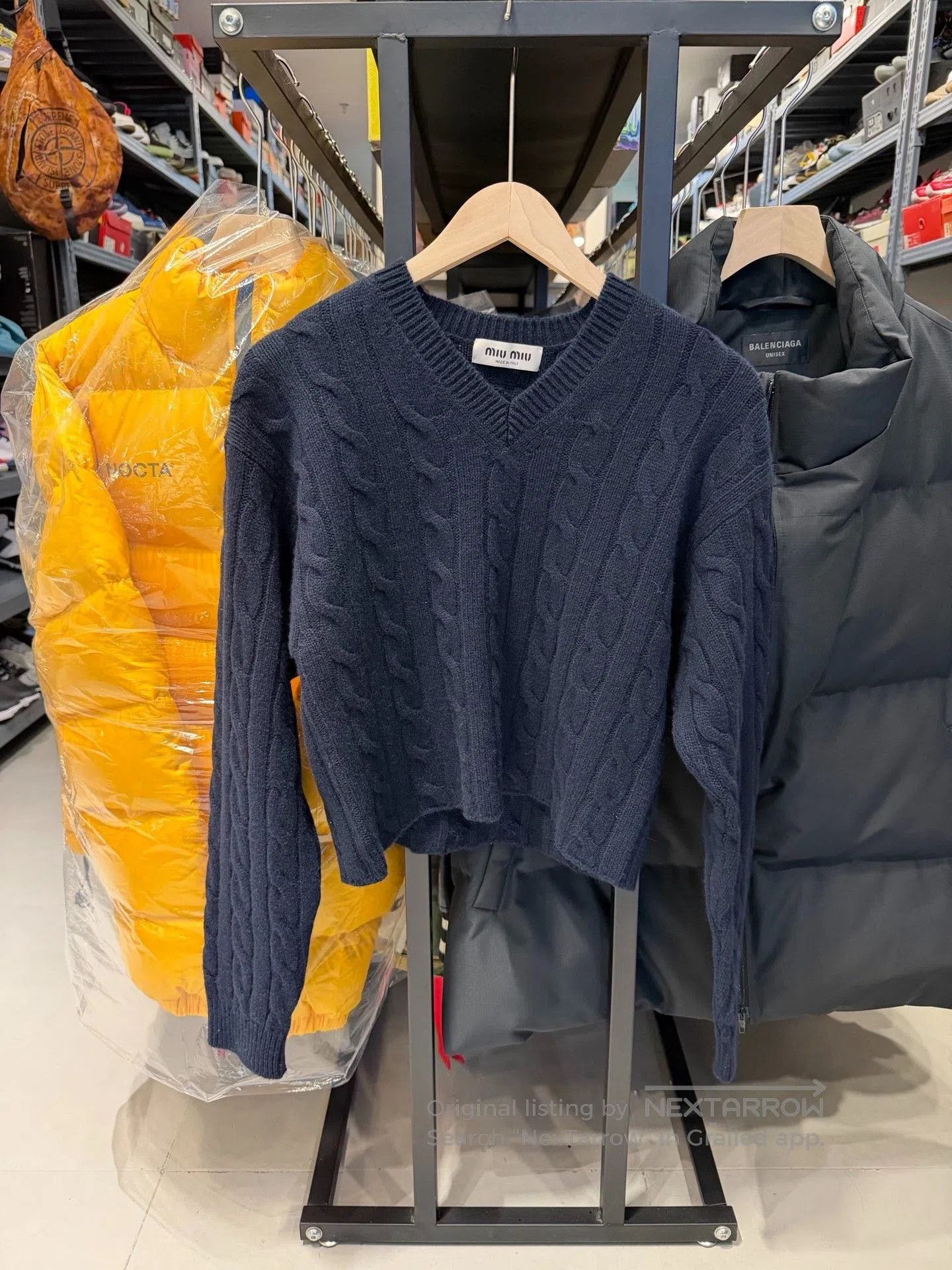 Miu Miu Miu Miu Navy Cable Knit Sweater. Size XS / US 0-2 / IT 36-38 - 1 Thumbnail
