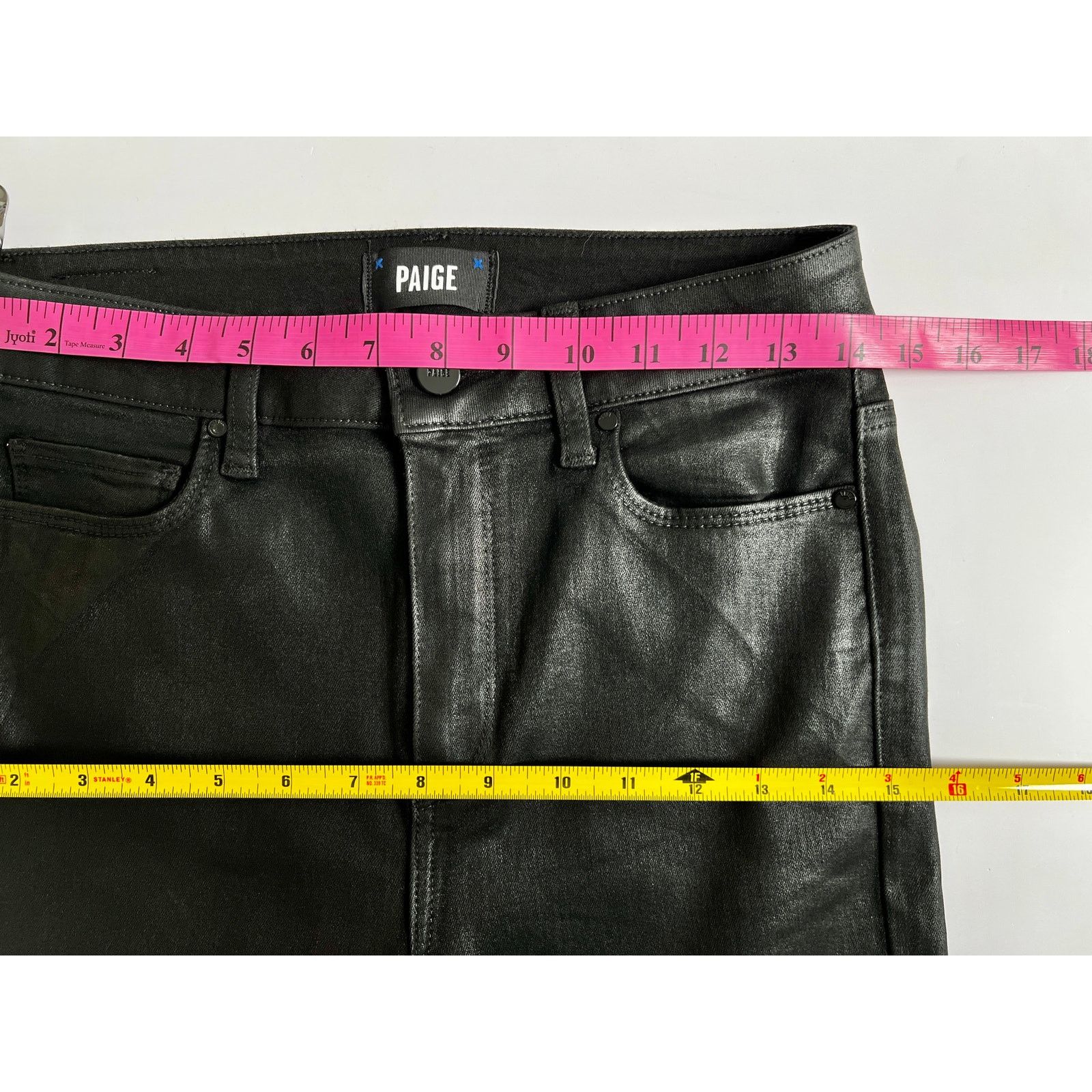 PAIGE Women's Cindy Luxe Coating Black Slim Straight Jeans