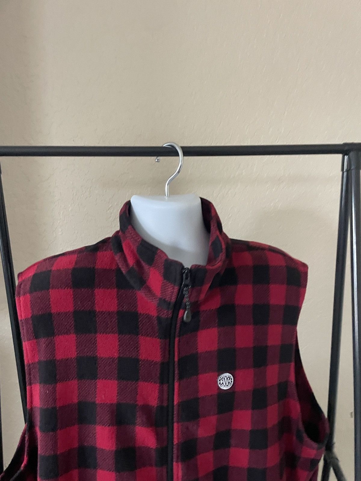 Woolrich Woolen Mills Heavyweight Buffalo Red & Black Fleece vest Size US XL / EU 56 / 4 - 2 Thumbnail