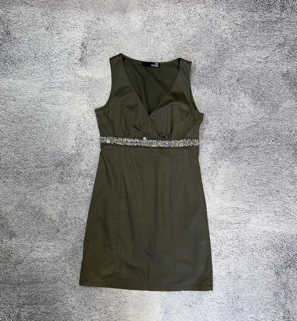 Love Moschino Love Moschino Women’s Green Beaded Dress Sleeveless I44 US8 Size M / US 6-8 / IT 42-44 - 4 Thumbnail