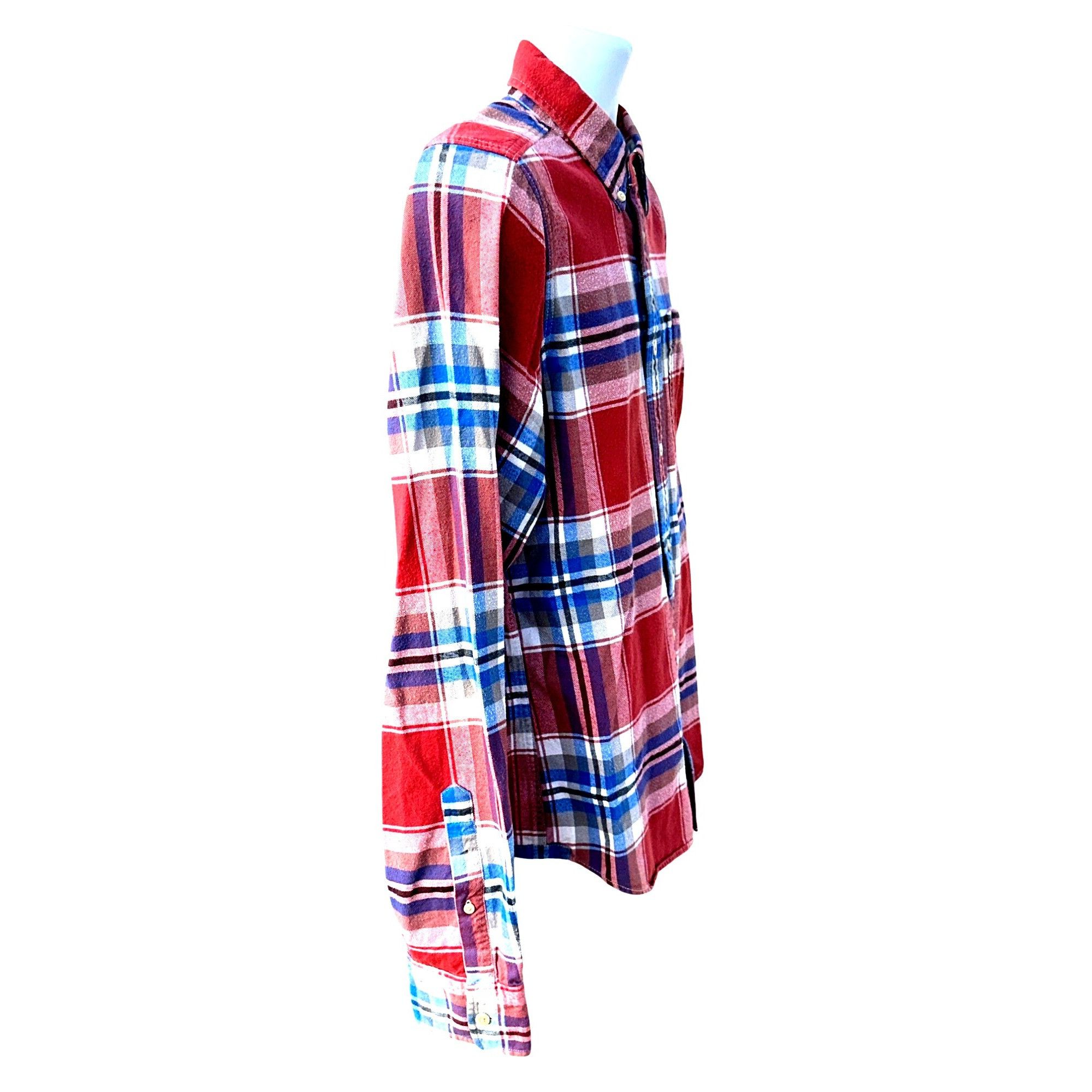 Abercrombie & Fitch Abercrombie Fitch Mens Large Red Plaid Muscle Shirt Cotton L Size US L / EU 52-54 / 3 - 3 Thumbnail