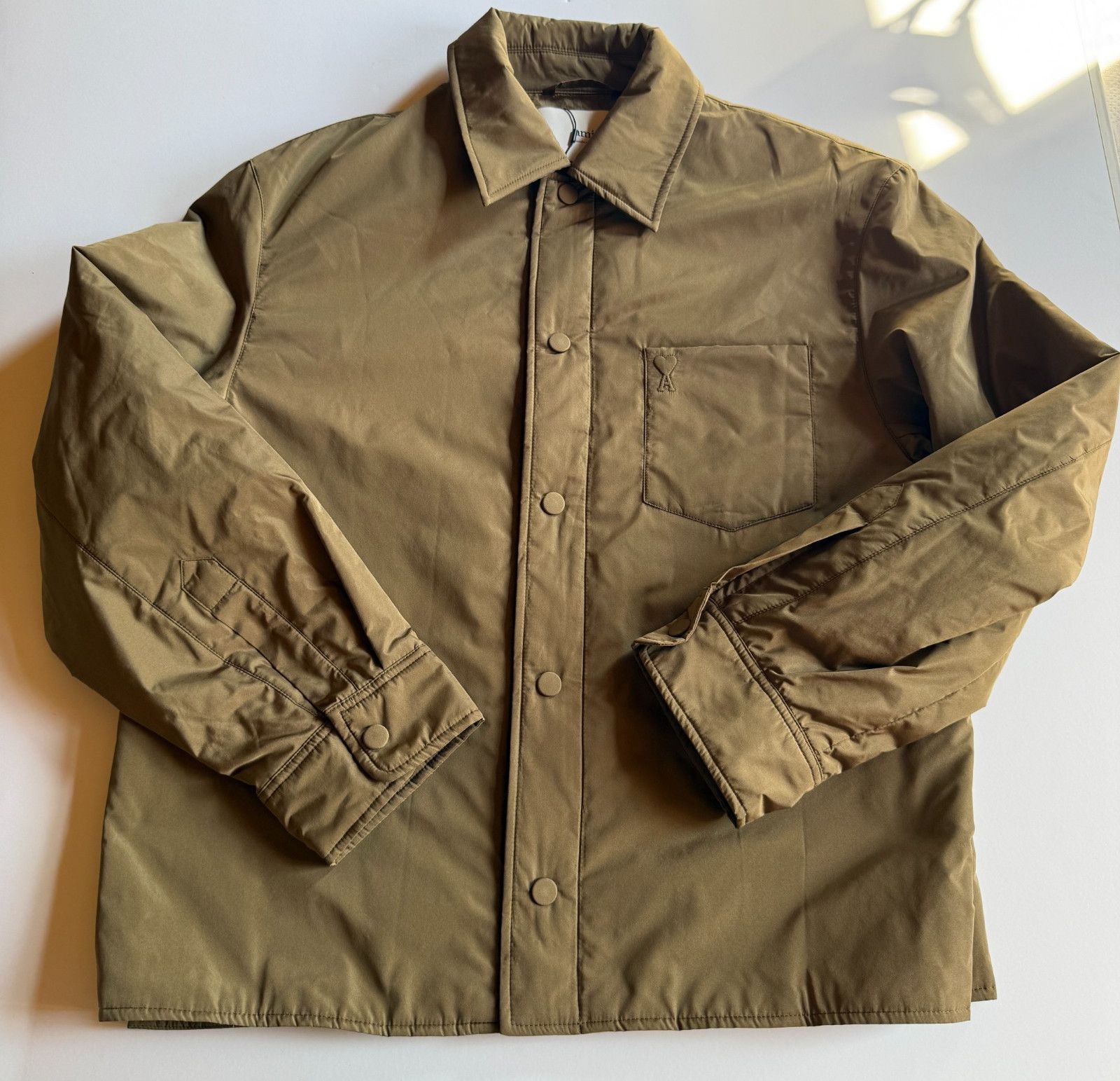 AMI AMI Paris Technical Taffeta Overshirt Jacket in Bronze Size US L / EU 52-54 / 3 - 1 Thumbnail