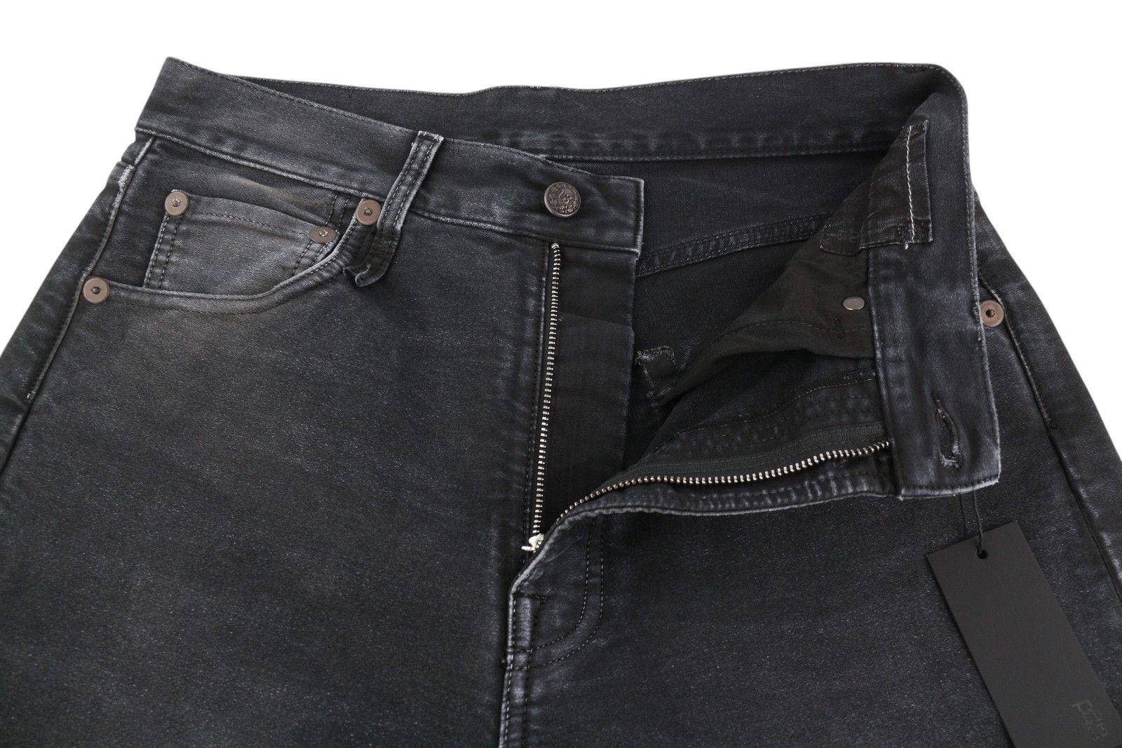 R13 X-BF 25 Black Garment Dyed Moleskin Cropped FW25 86530 Size 25" / US 0 / IT 36 - 4 Thumbnail