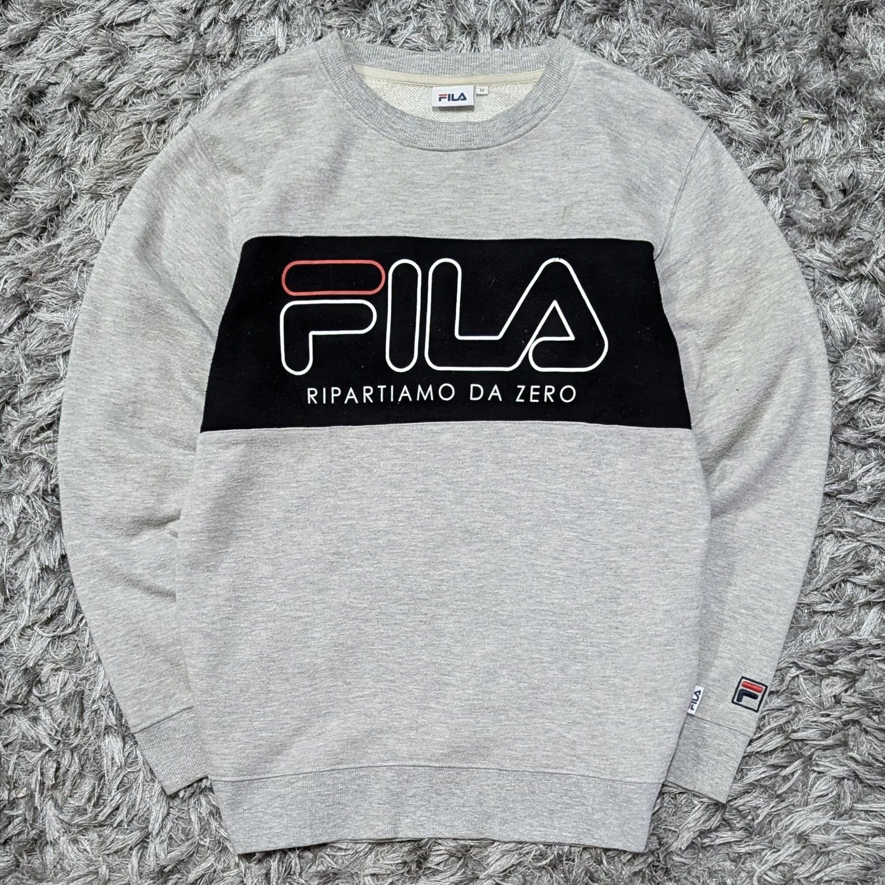 Vintage Fila Big Logo Sweatshirts Embroidered Pullover